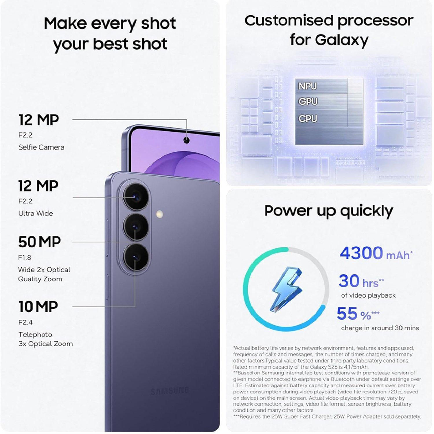 Cobalt Violet - Samsung - SIM Free Galaxy S26 256GB - 4