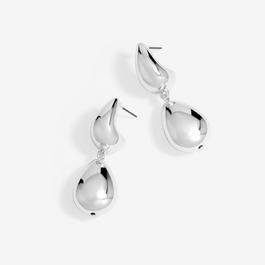 Mood Silver Polished Dome Orb Hoop Earrings