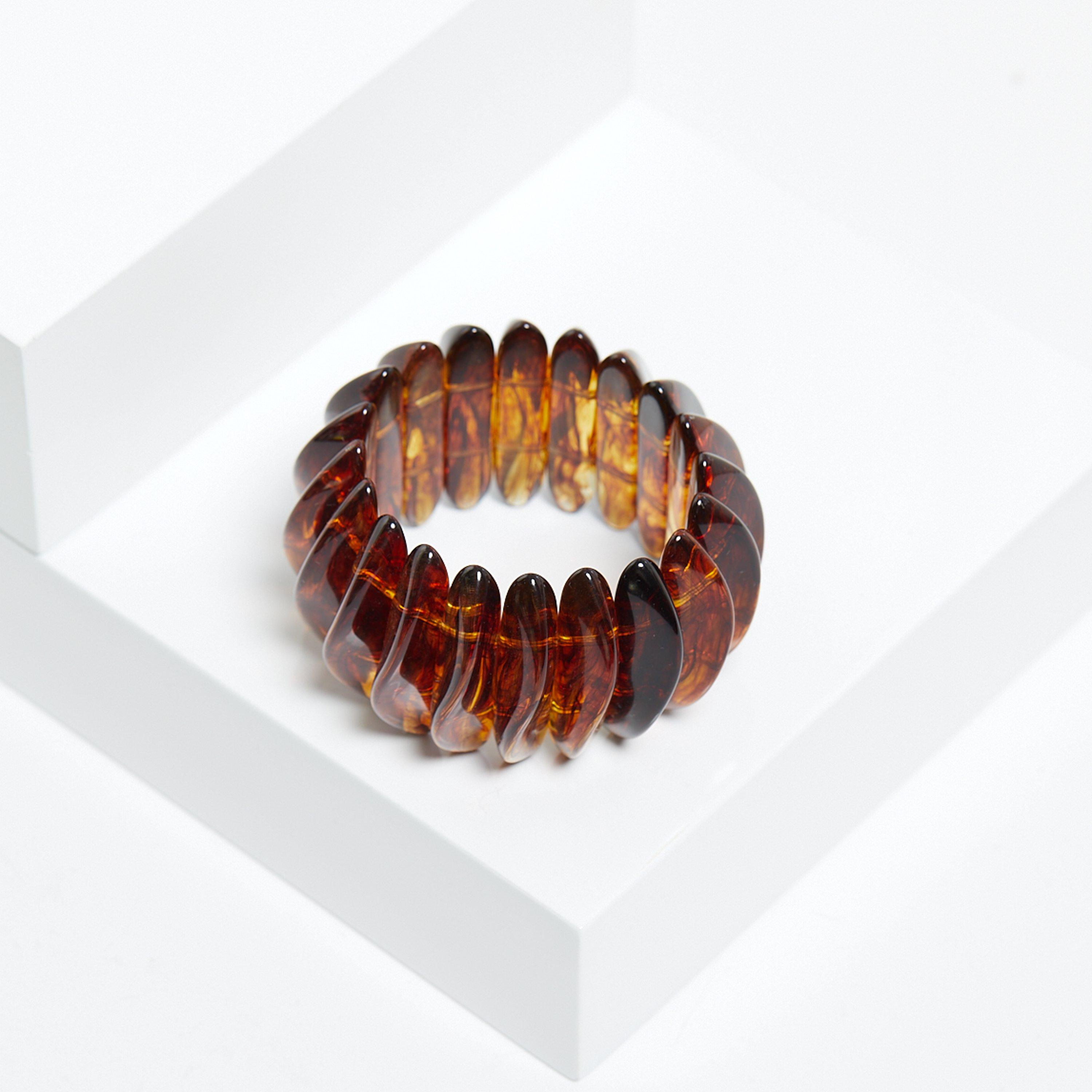 Gold - Mood - Tort Resin Stretch Bracelet - 2