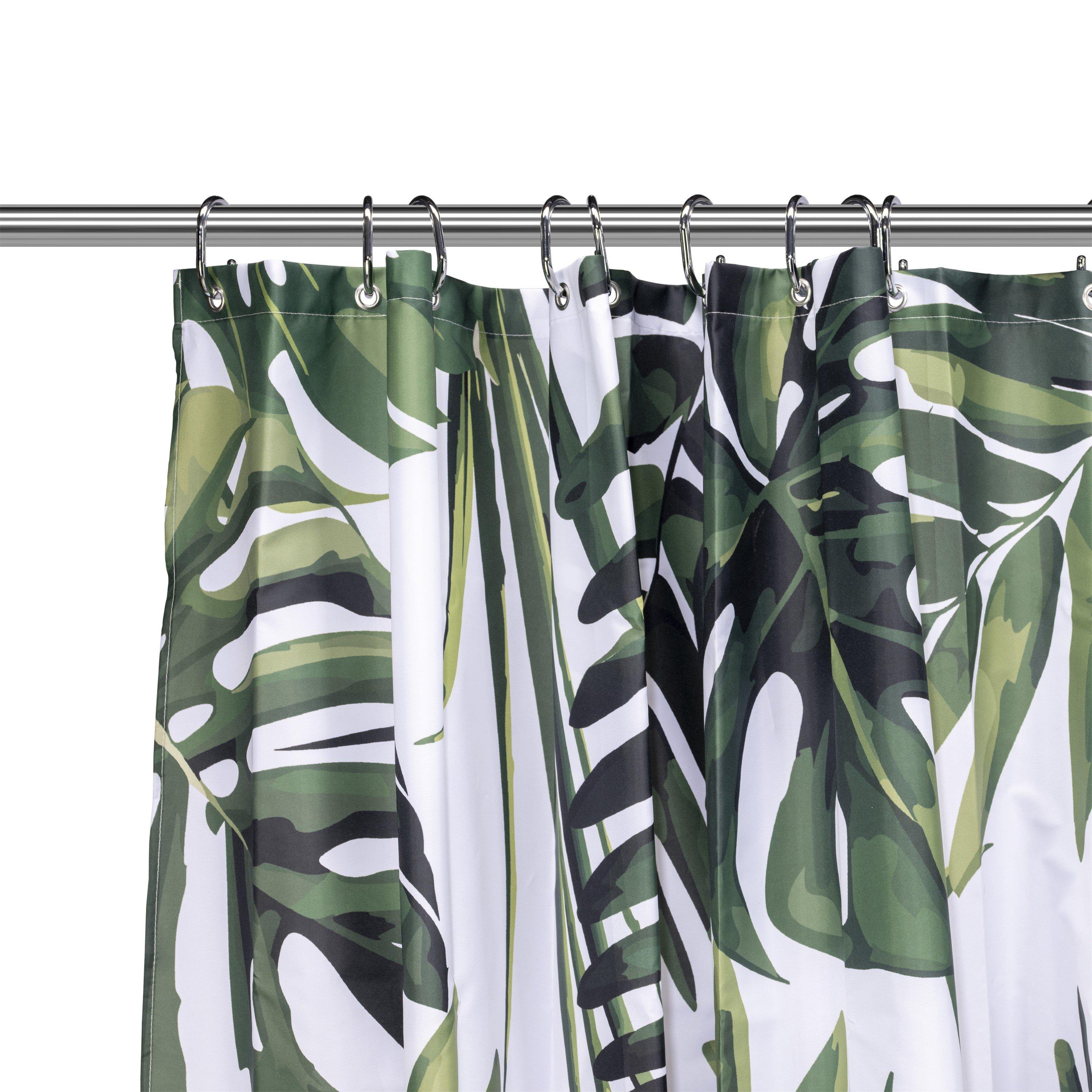 Green - Croydex - Botanical Print Shower Curtain - 2