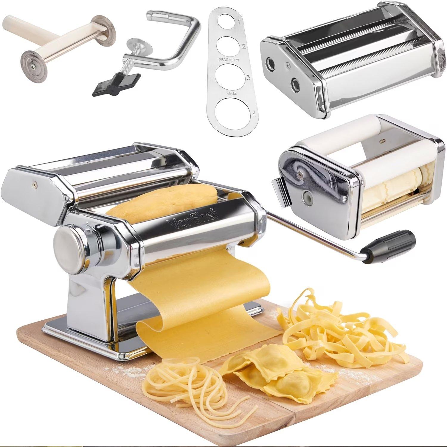 Vonshef  - Stainless Steel Manual Pasta Maker Set - Silver