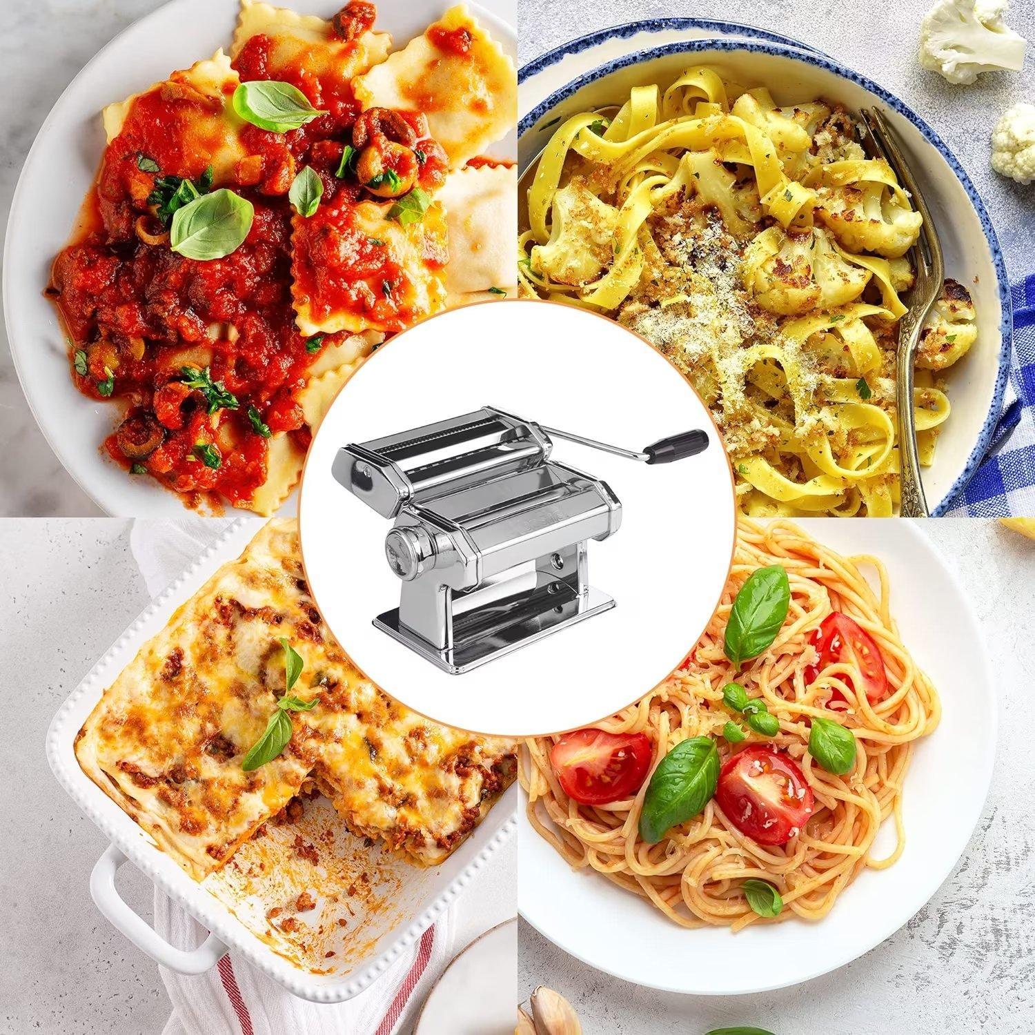 Silver - VonShef - - Stainless Steel Manual Pasta Maker Set - 6