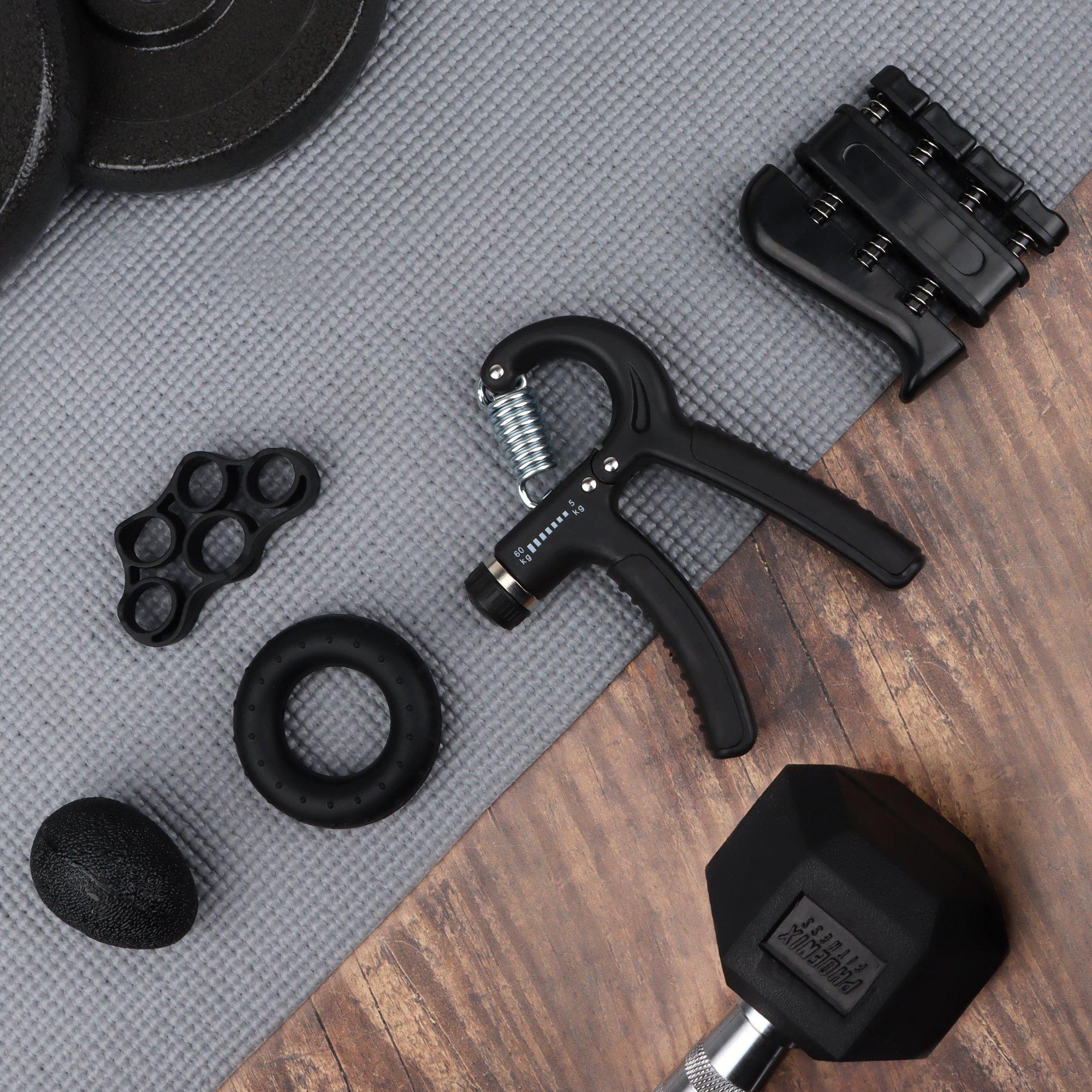 Black - Phoenix Fitness - Phoenix Fitness 5pcs Hand Grip Strengthener Set - 2