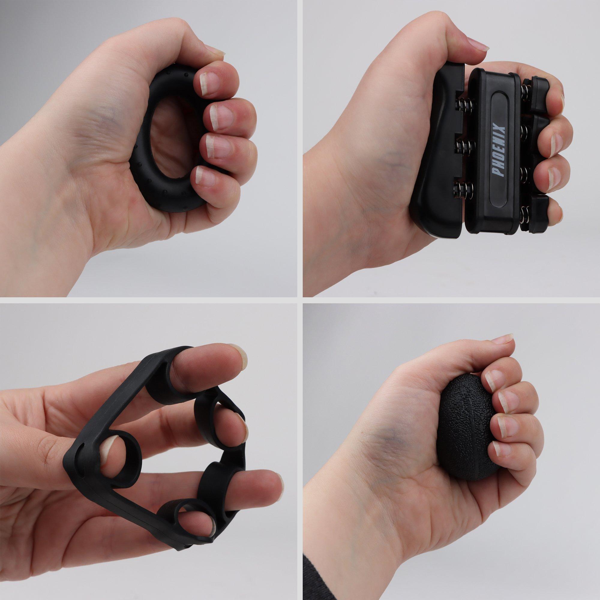 Black - Phoenix Fitness - Phoenix Fitness 5pcs Hand Grip Strengthener Set - 4