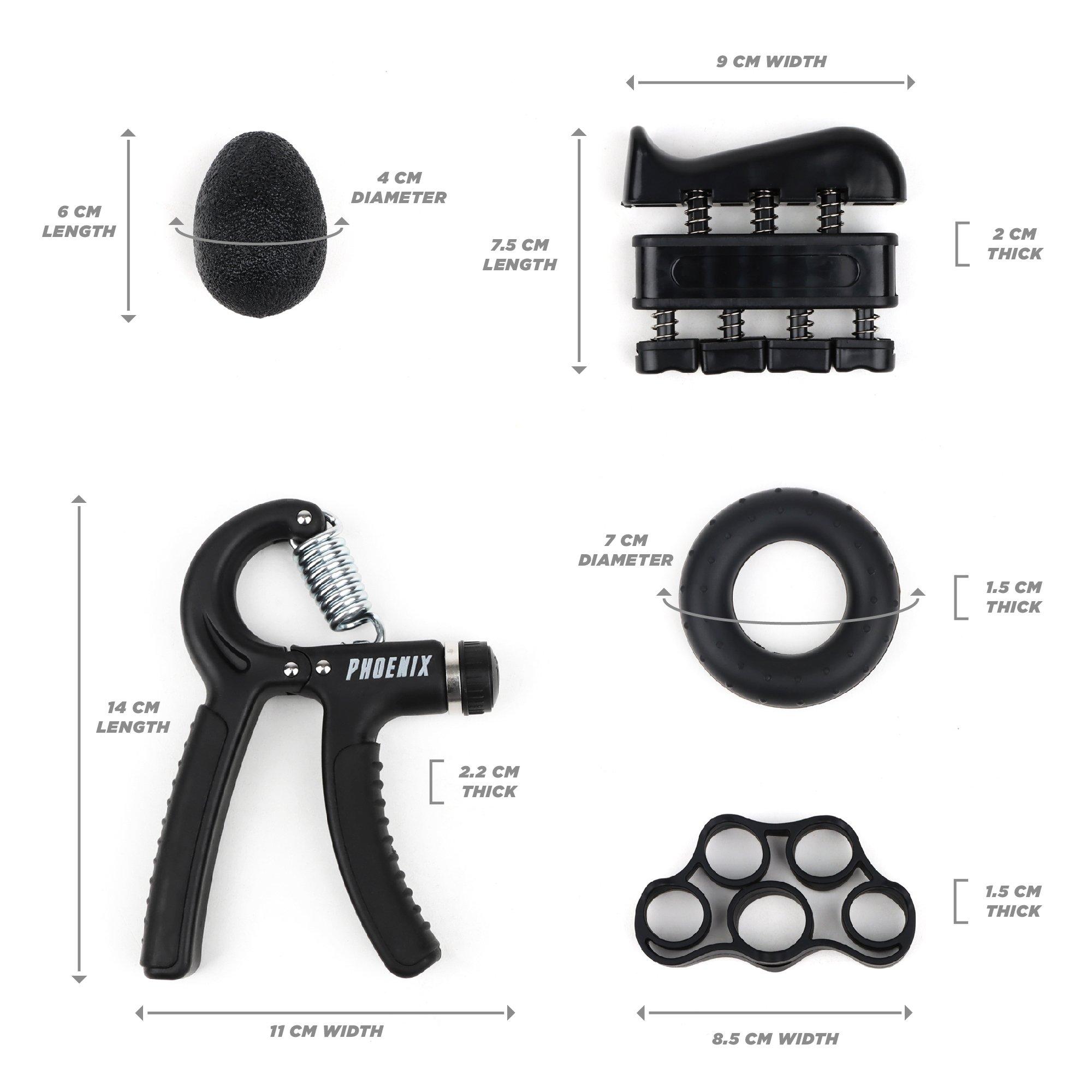 Black - Phoenix Fitness - Phoenix Fitness 5pcs Hand Grip Strengthener Set - 5