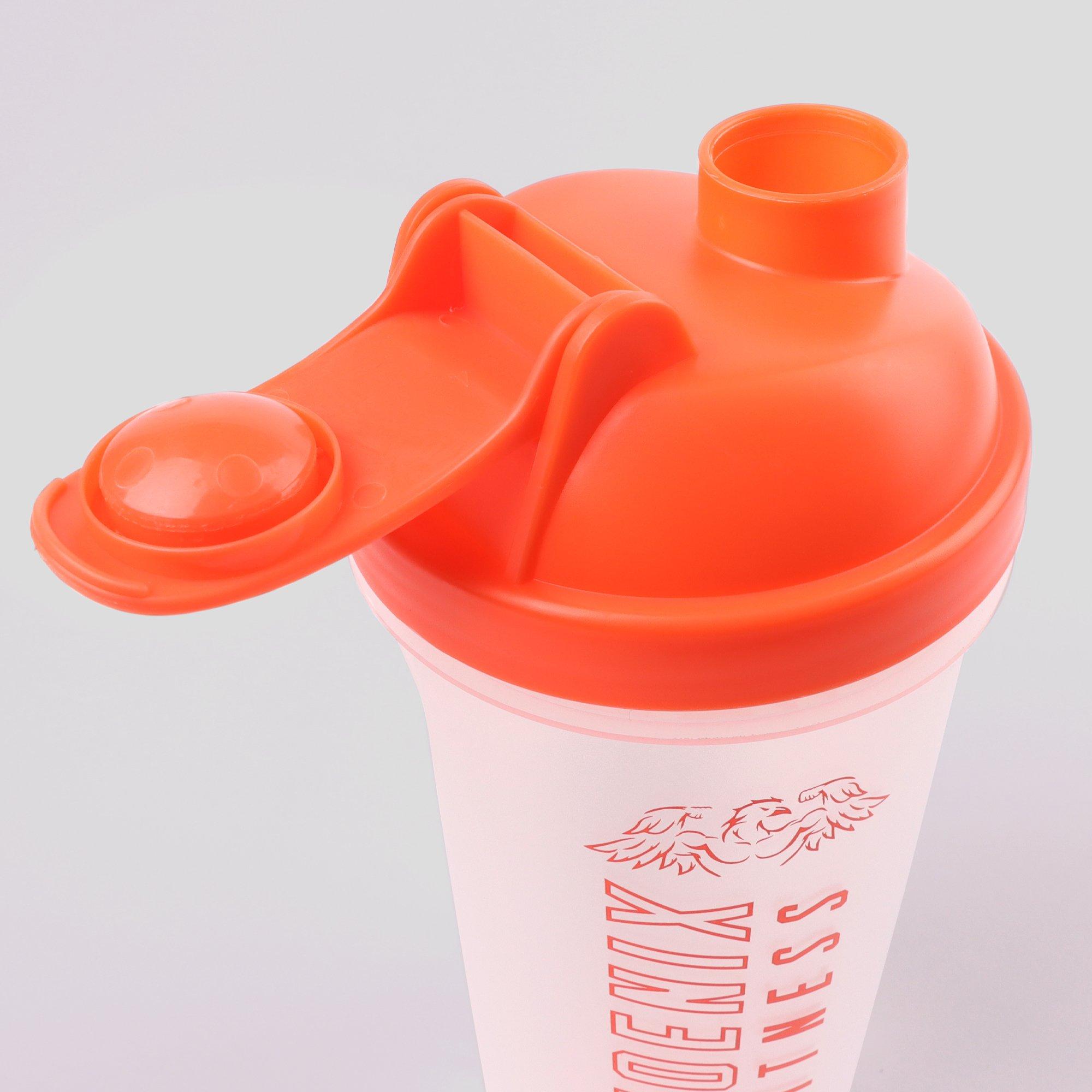Orange - Phoenix Fitness - Phoenix Fitness 500ml Protein Shaker Bottle - 4