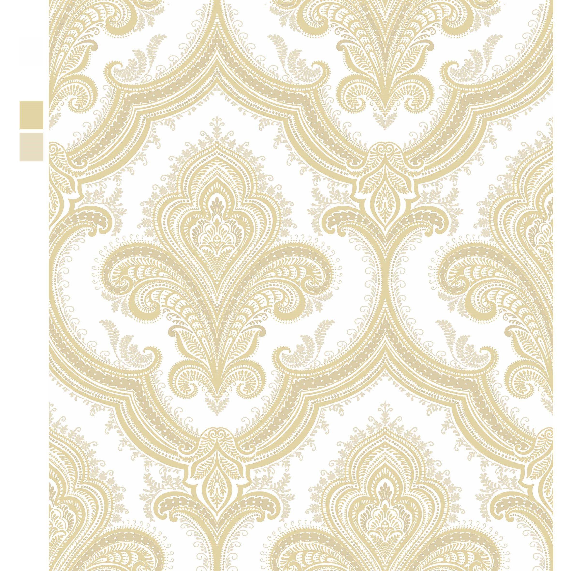 Design Id  Did Damask Gold Wallpaper - Yellow