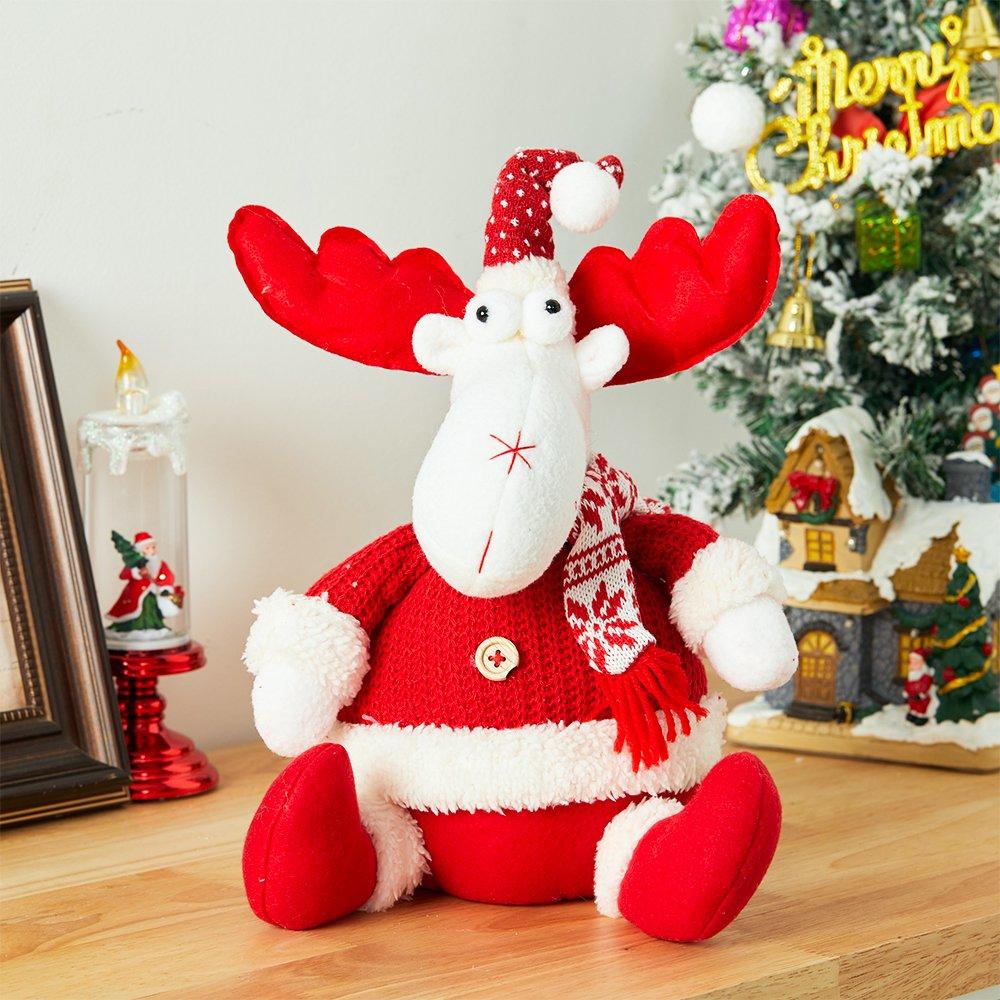 Red And White - LIFE IDEAS - Cute Reindeer Plush Toy for Children - 1
