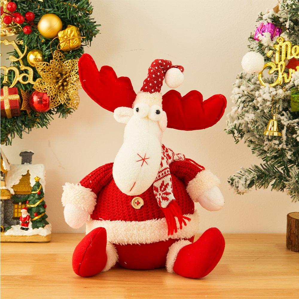 Red And White - LIFE IDEAS - Cute Reindeer Plush Toy for Children - 2