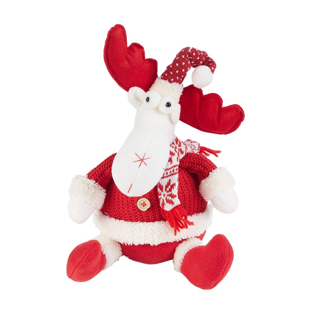 Red And White - LIFE IDEAS - Cute Reindeer Plush Toy for Children - 3