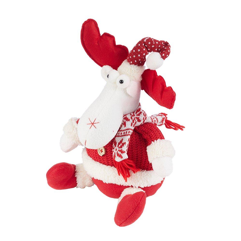 Red And White - LIFE IDEAS - Cute Reindeer Plush Toy for Children - 4