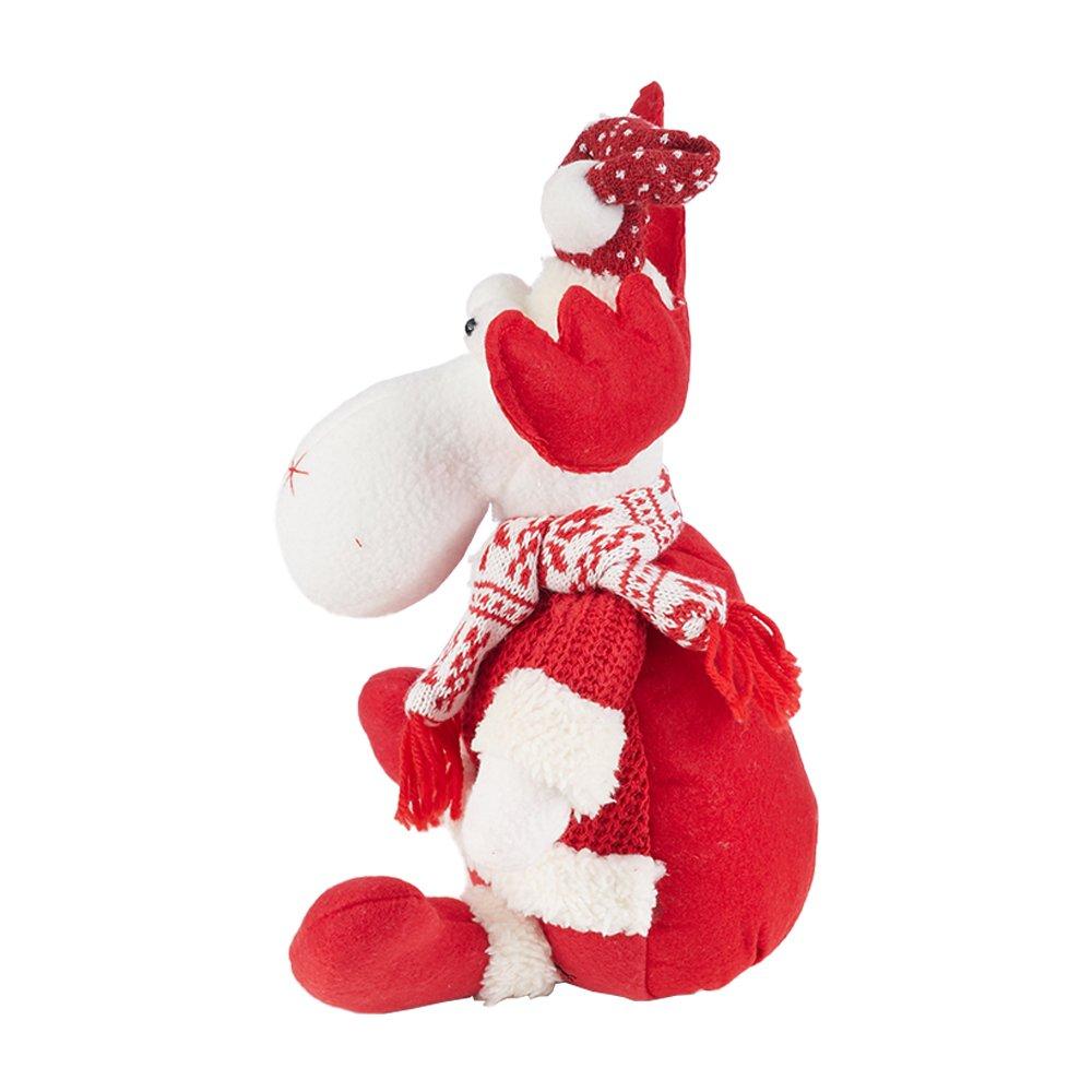 Red And White - LIFE IDEAS - Cute Reindeer Plush Toy for Children - 5