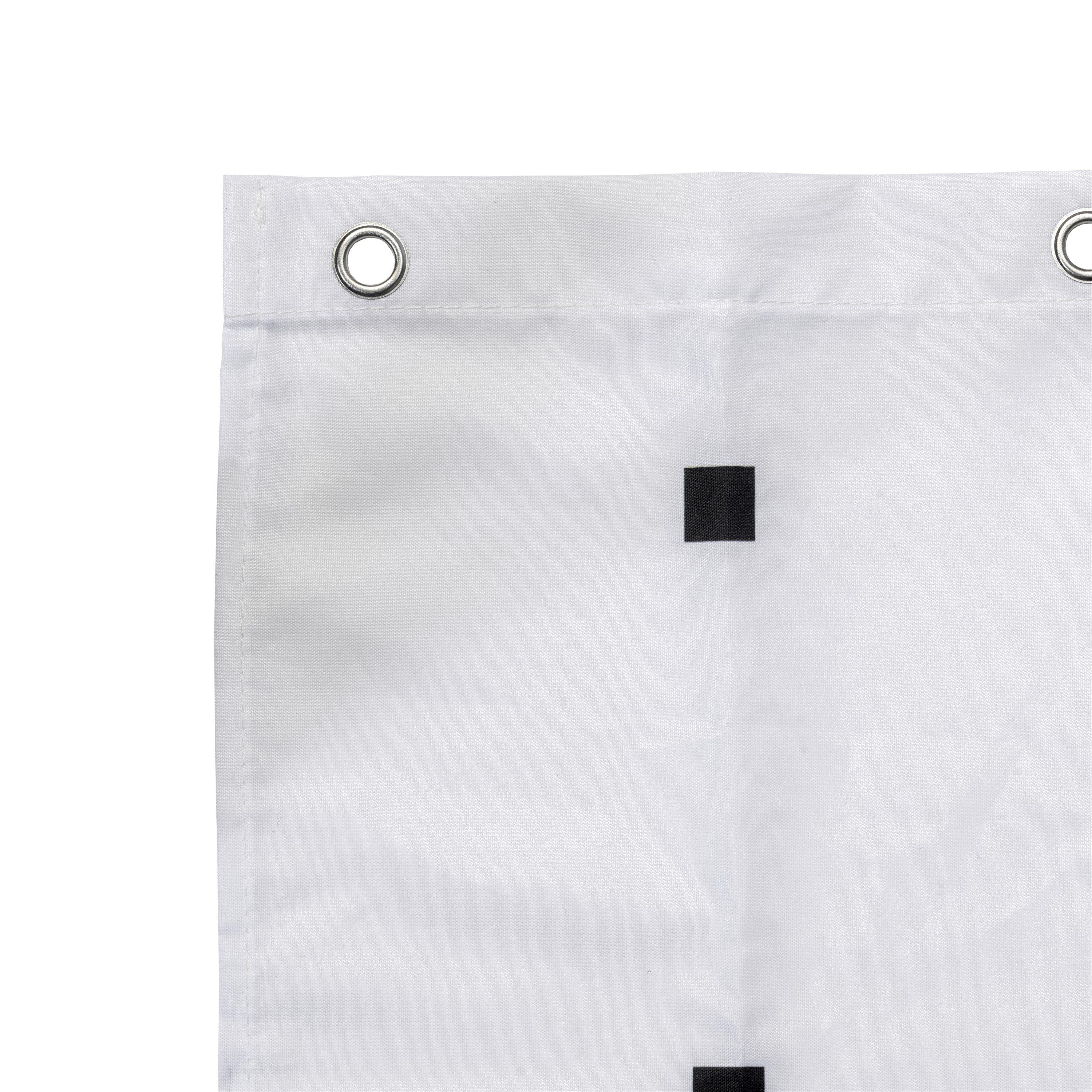 White/Black - Croydex - Black Square Print Shower Curtain - 3
