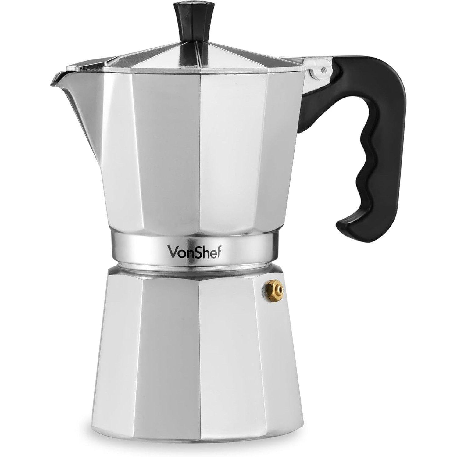 Vonshef  Stovetop Coffee Maker Aluminium - Silver - 6 CUP