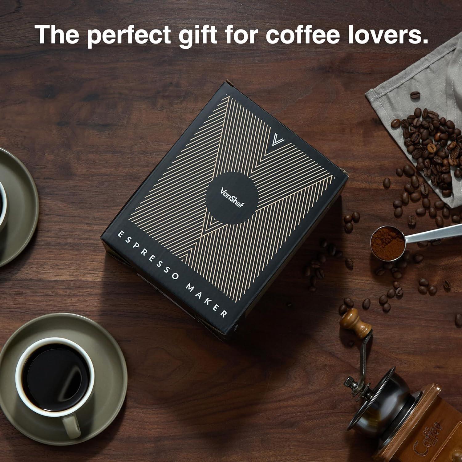 Silver - VonShef - VonShef Stovetop Coffee Maker Aluminium - 8