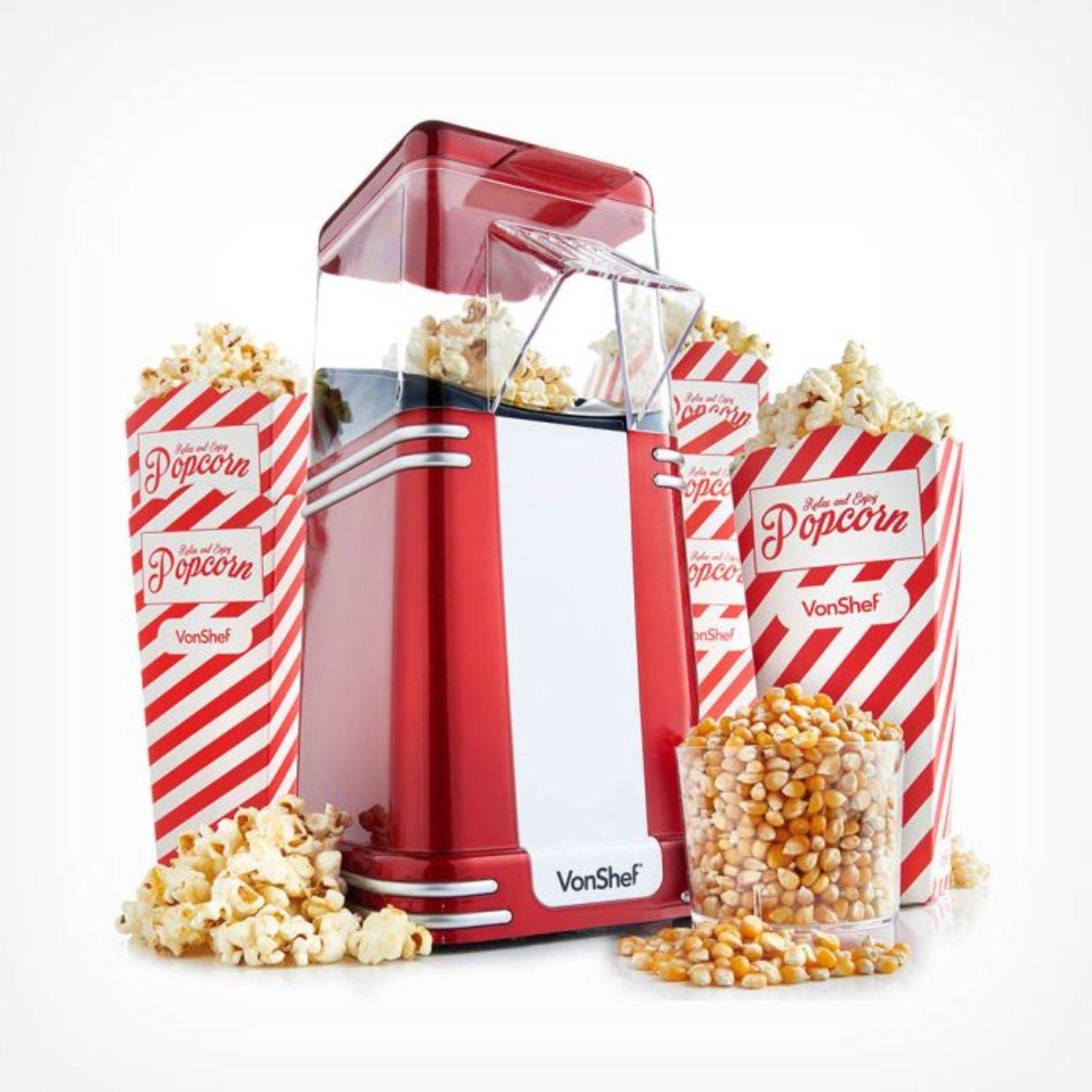 Vonshef  - Retro Popcorn Maker - Red