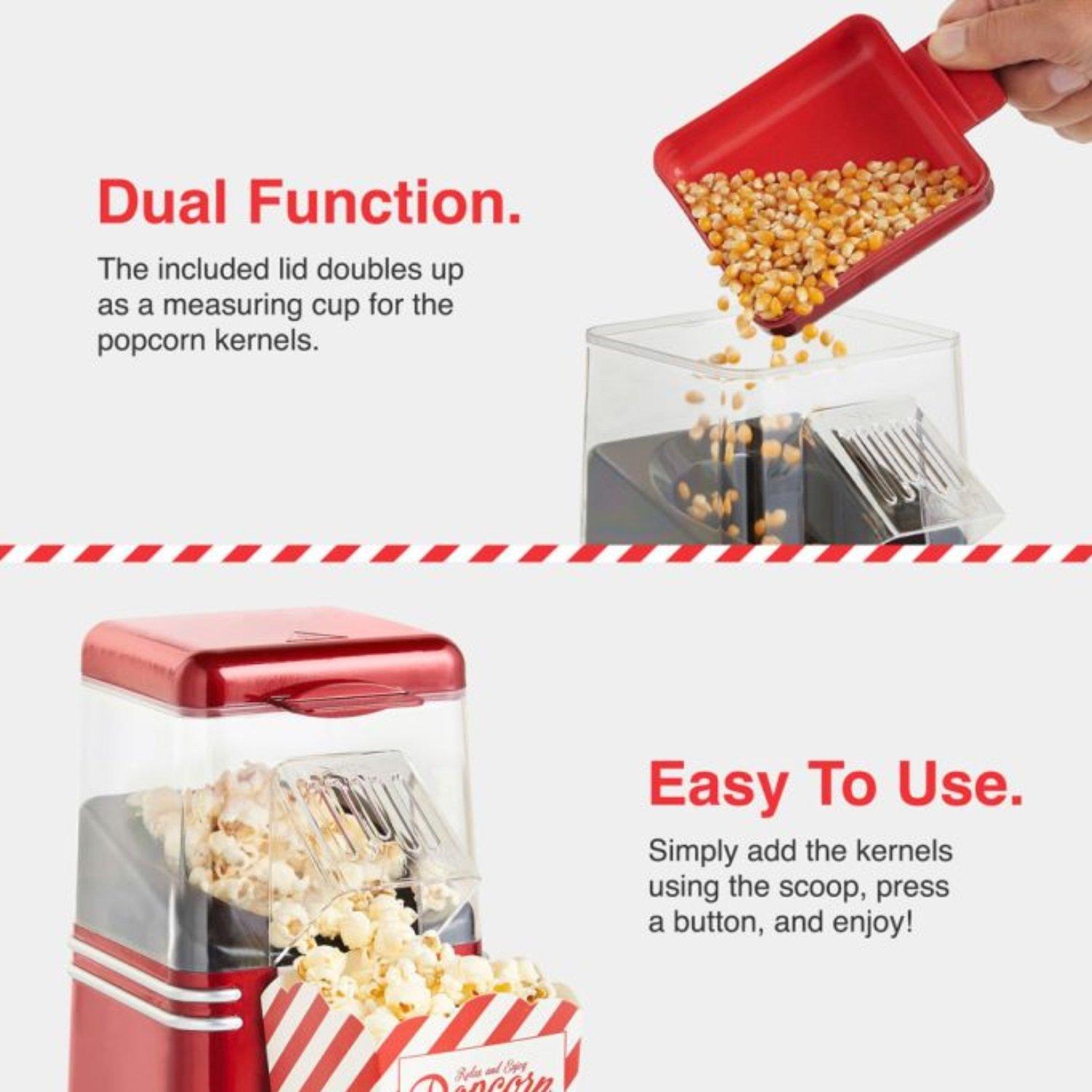 Red - VonShef - VonShef - Retro Popcorn Maker - 3