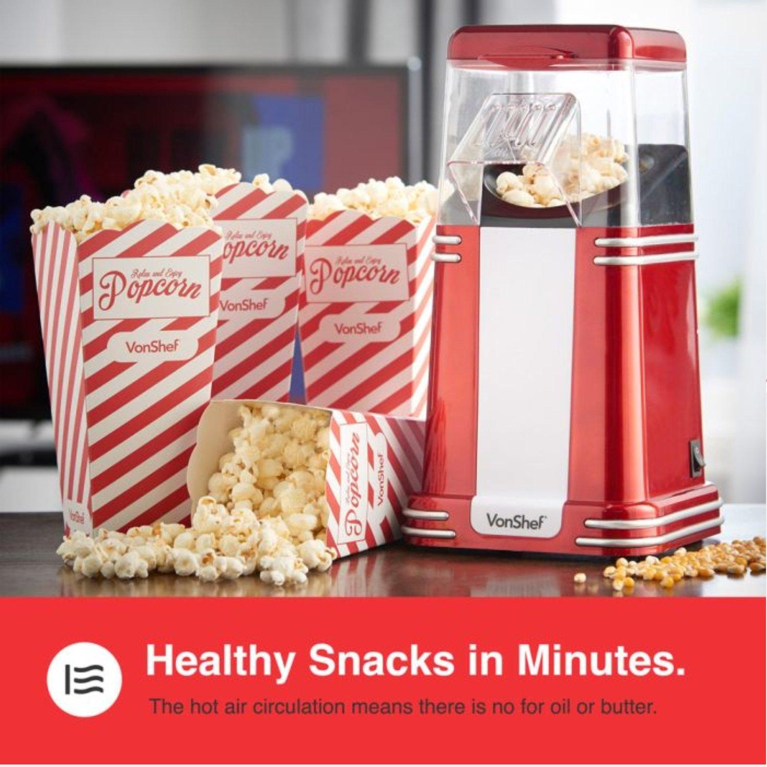 Red - VonShef - VonShef - Retro Popcorn Maker - 5