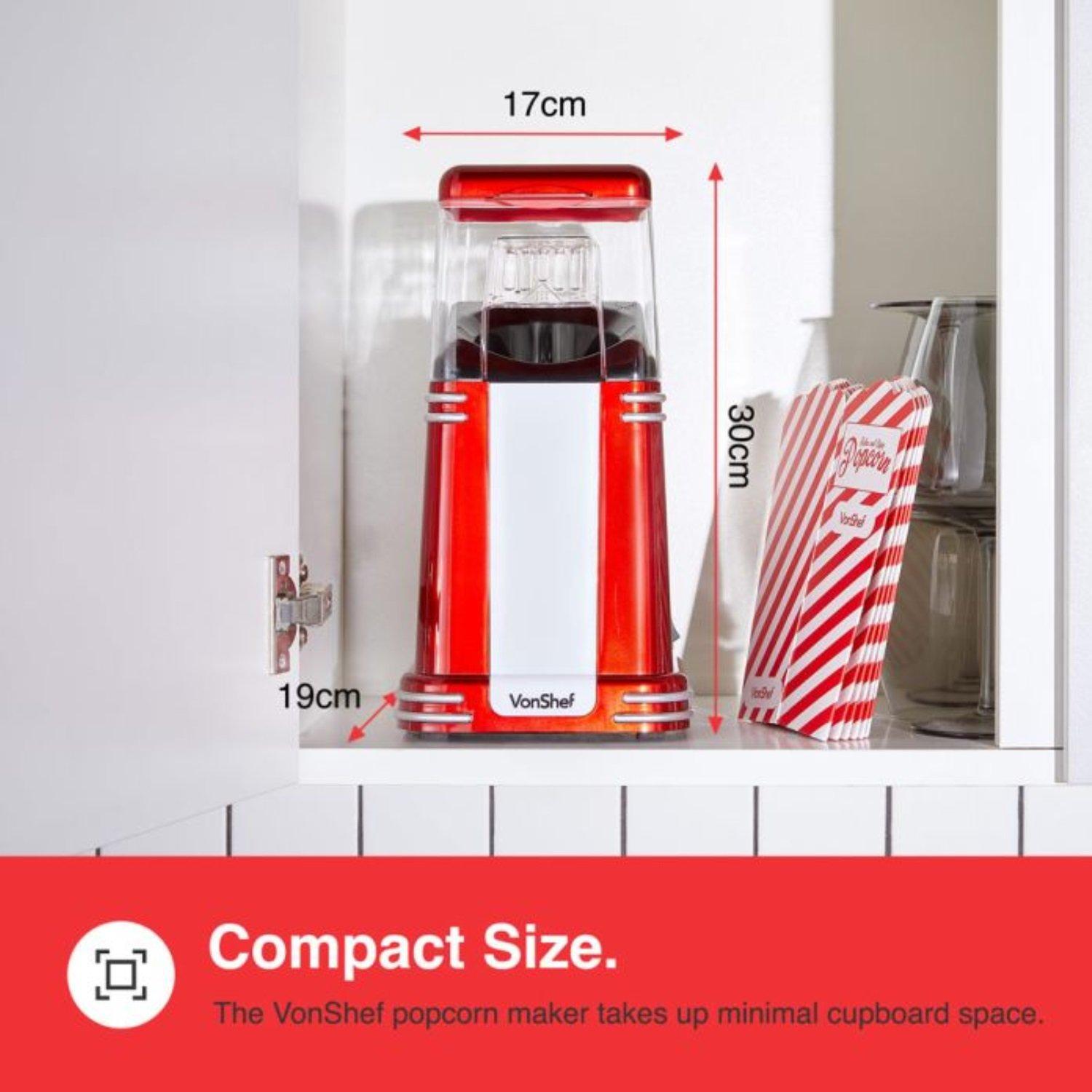 Red - VonShef - VonShef - Retro Popcorn Maker - 6