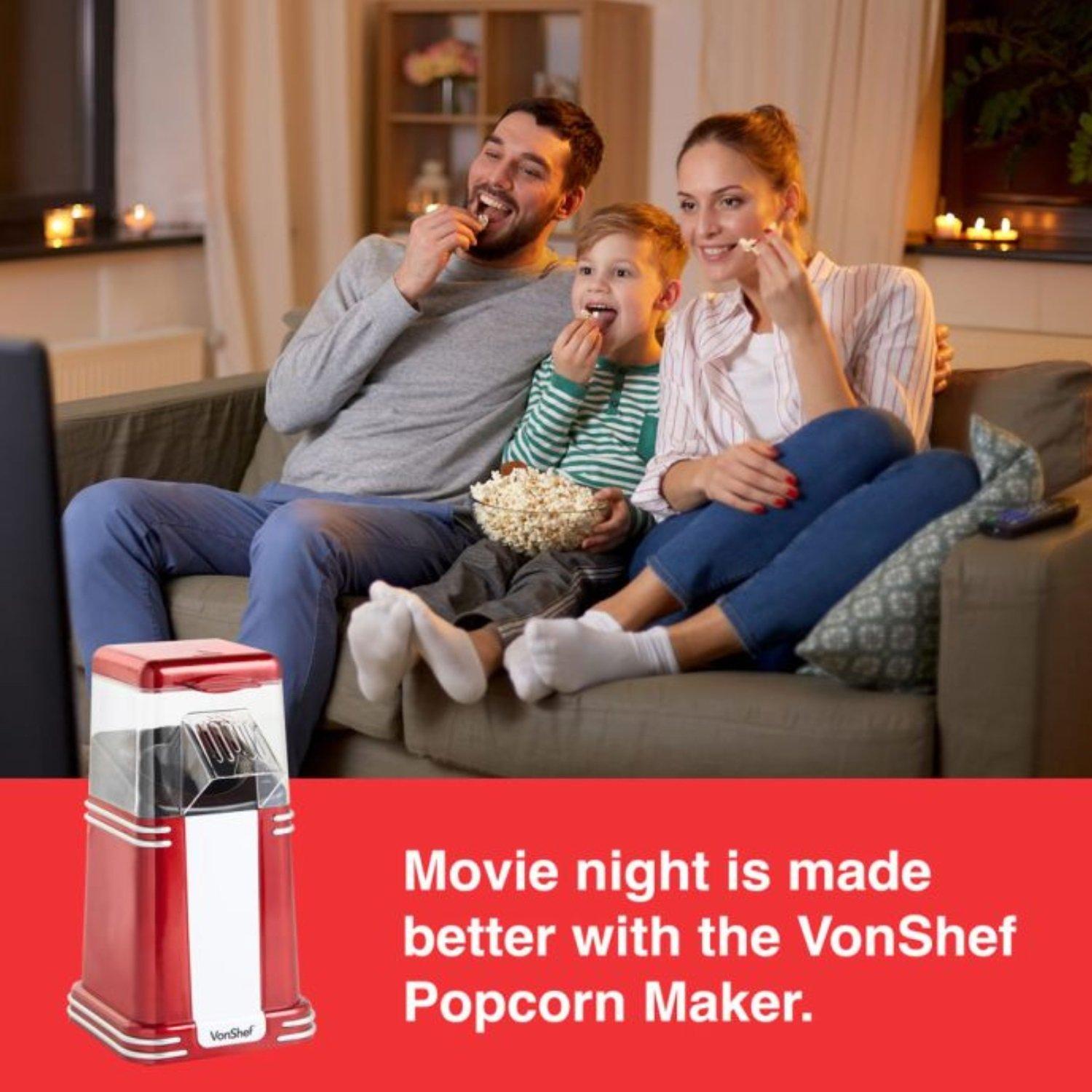 Red - VonShef - VonShef - Retro Popcorn Maker - 7
