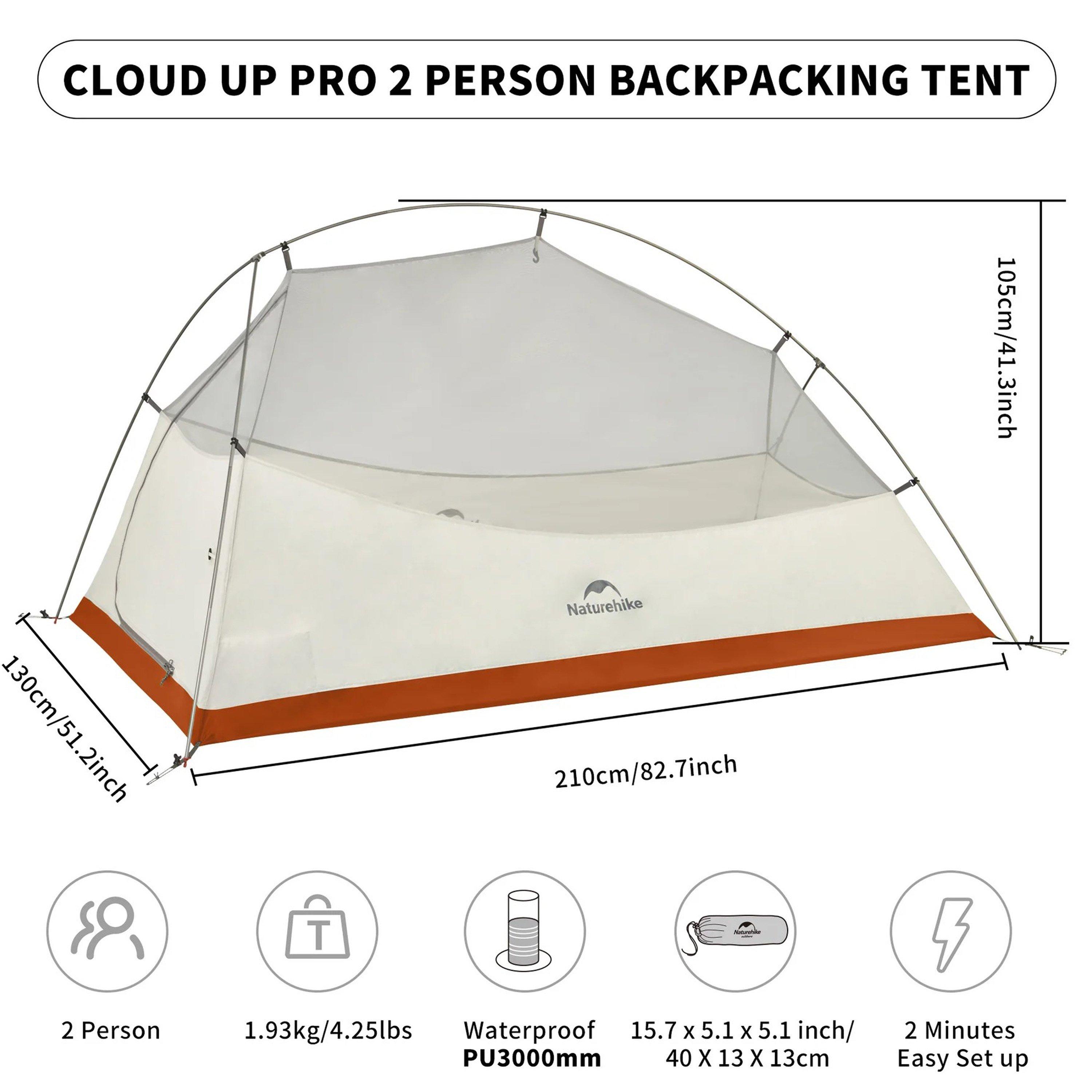 Orange - Naturehike - Cloud Up BASE Series 2 Person Tent - 7