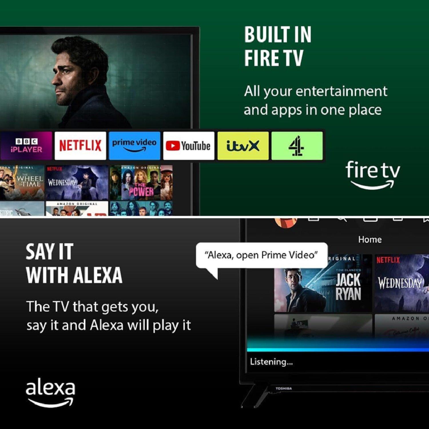 Black - Toshiba - TOSHIBA 24" Smart HD Ready HDR LED TV Amazon Alexa - 5