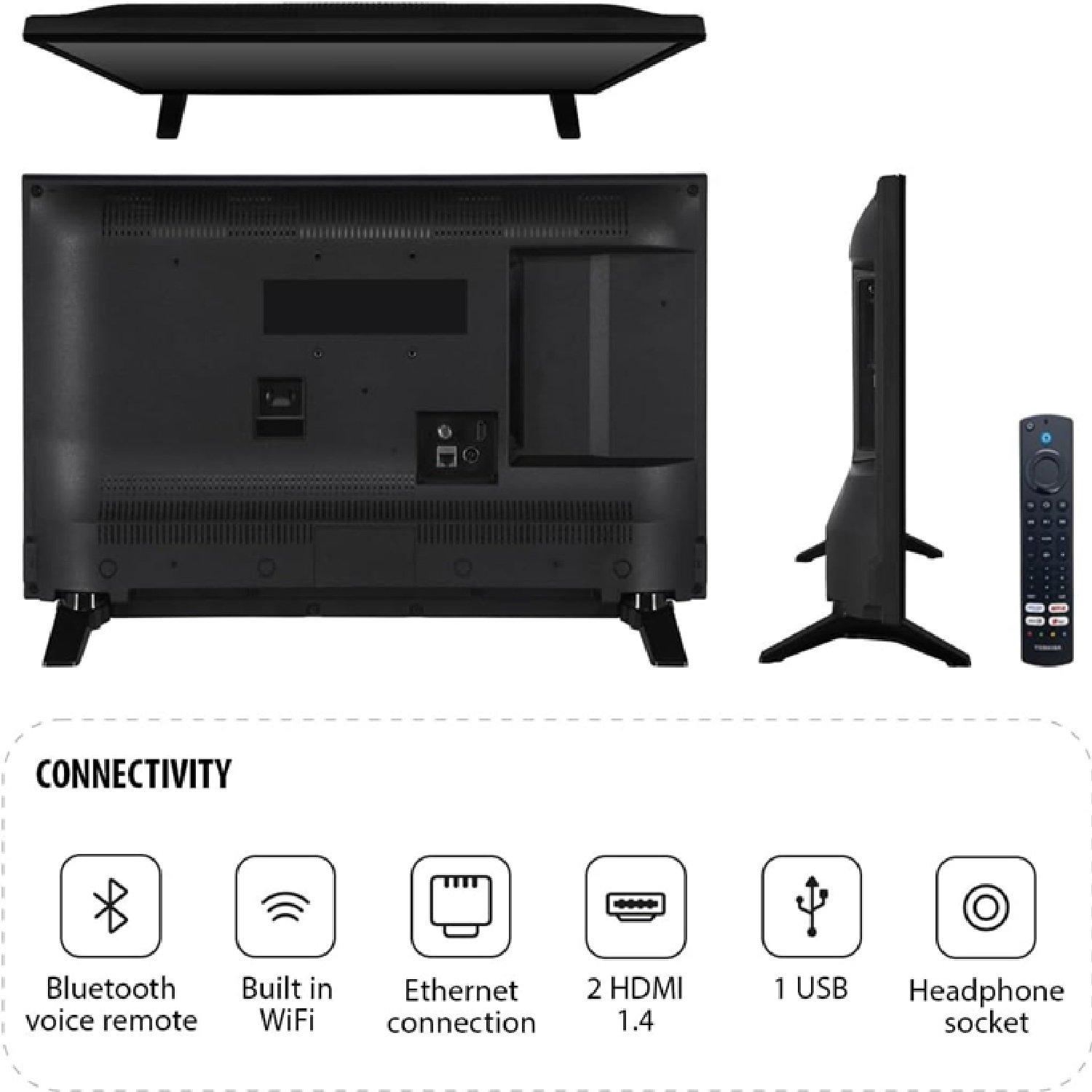 Black - Toshiba - TOSHIBA 24" Smart HD Ready HDR LED TV Amazon Alexa - 7