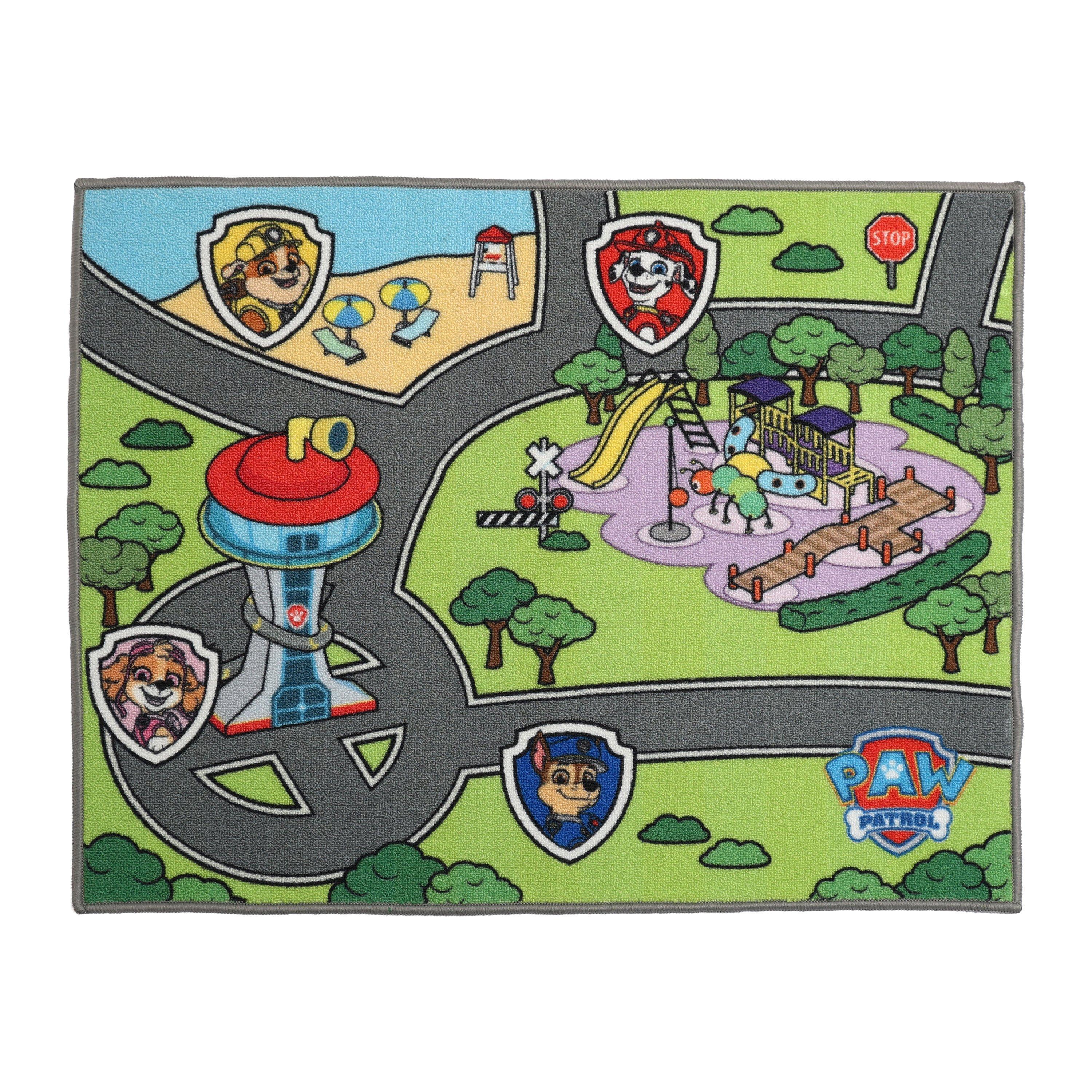 Multicolour - Paw Patrol - Paw Patrol Adventure Bay Rectangular Play Rug - 1