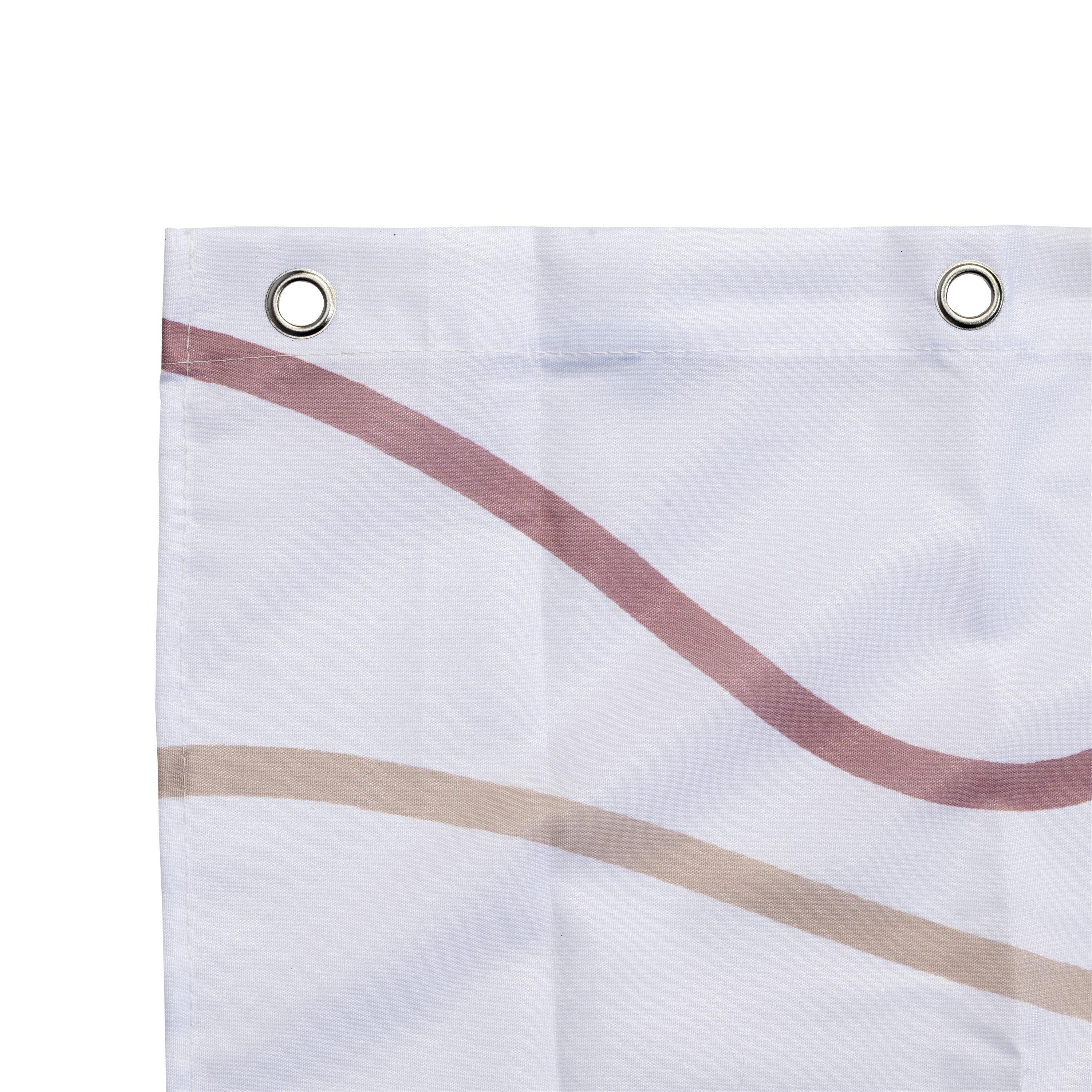 White/Pink - Croydex - Pink Swirl Print Shower Curtain - 4