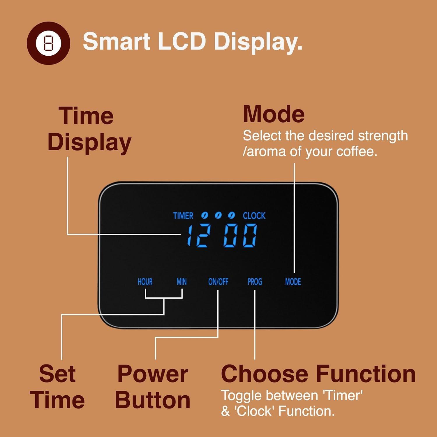 Silver - VonShef - VonShef Filter Coffee Machine - 1.5L Drip Coffee - 7