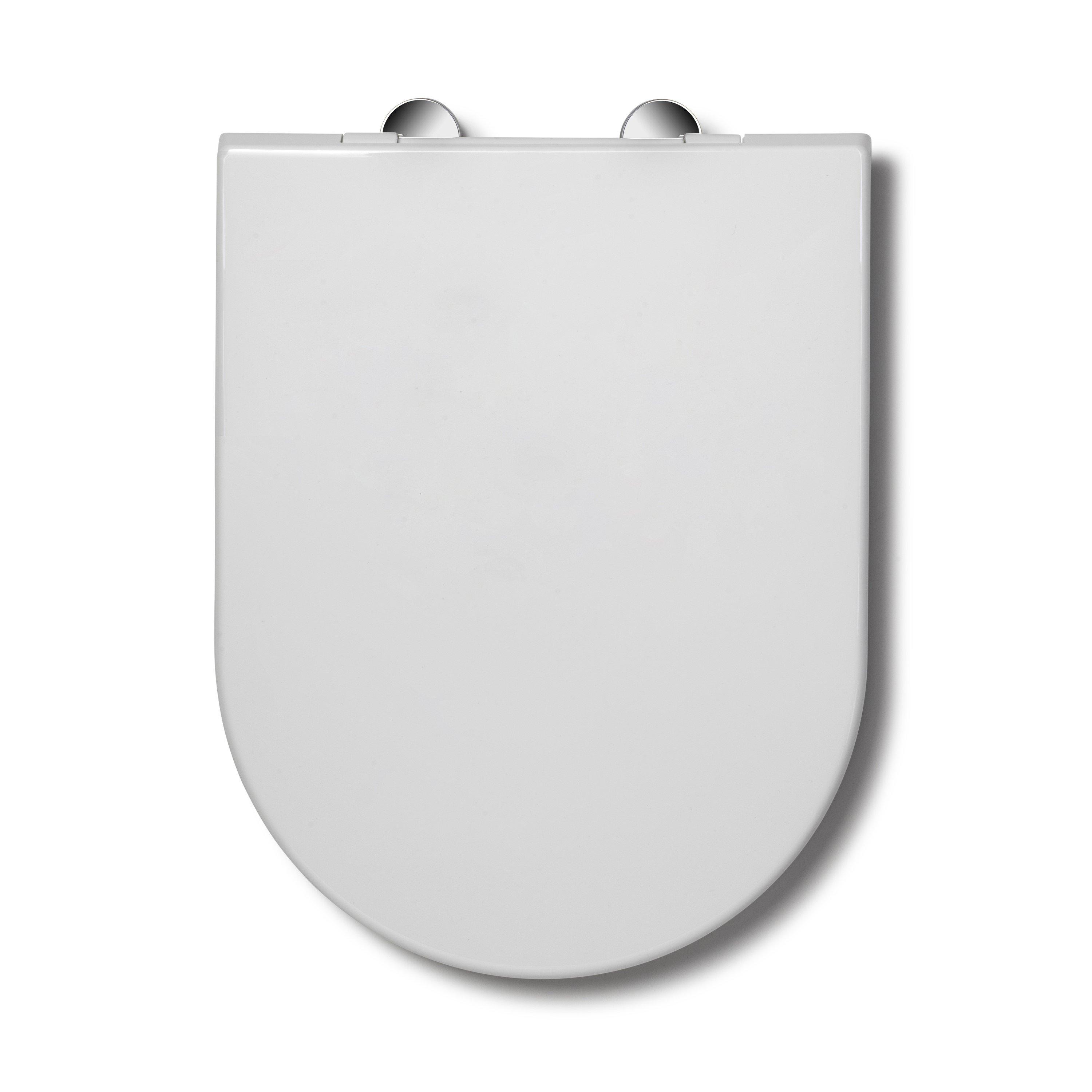 White - Croydex - Baveno D-Shape Soft Close Toilet Seat Recycled Material - 2