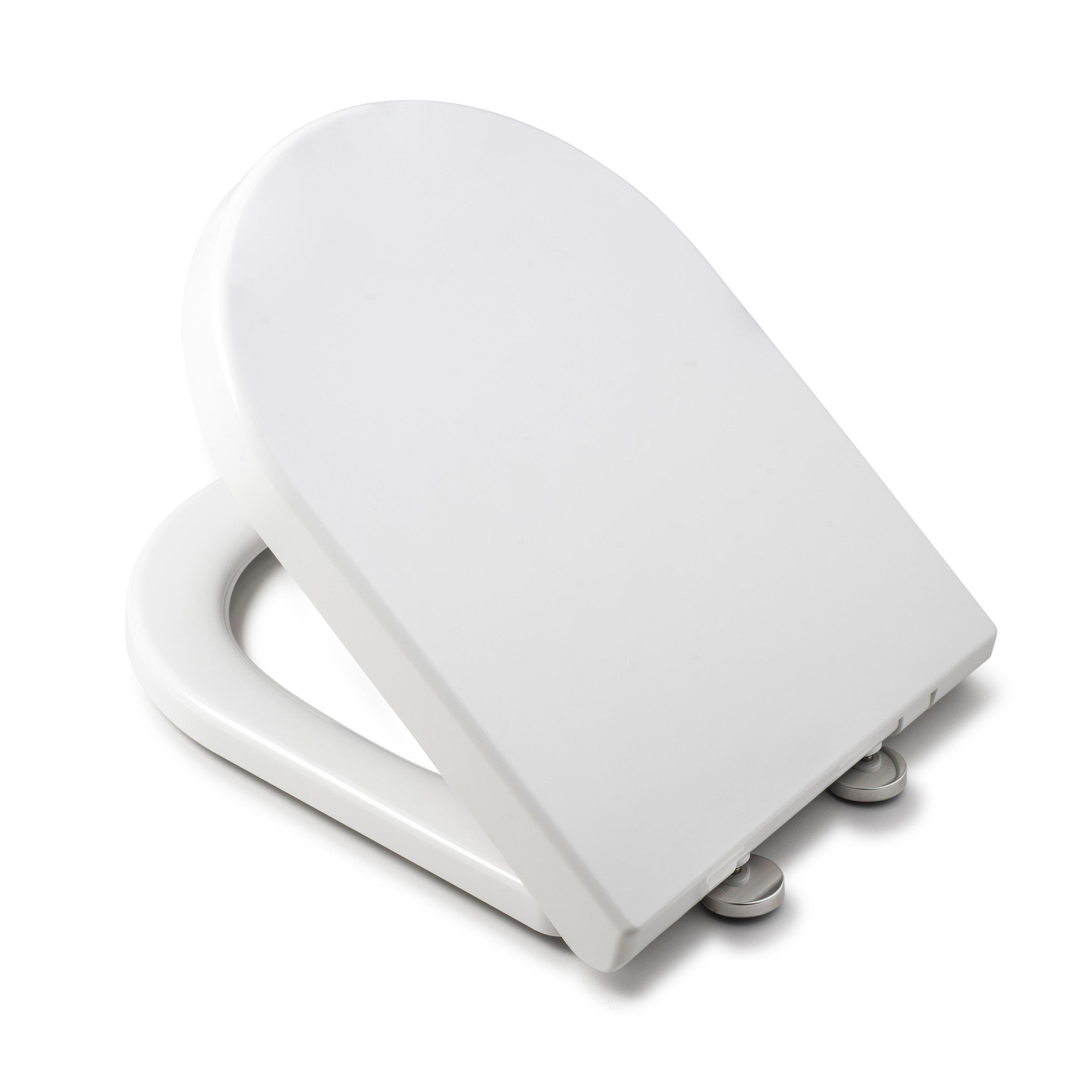White - Croydex - Baveno D-Shape Soft Close Toilet Seat Recycled Material - 3