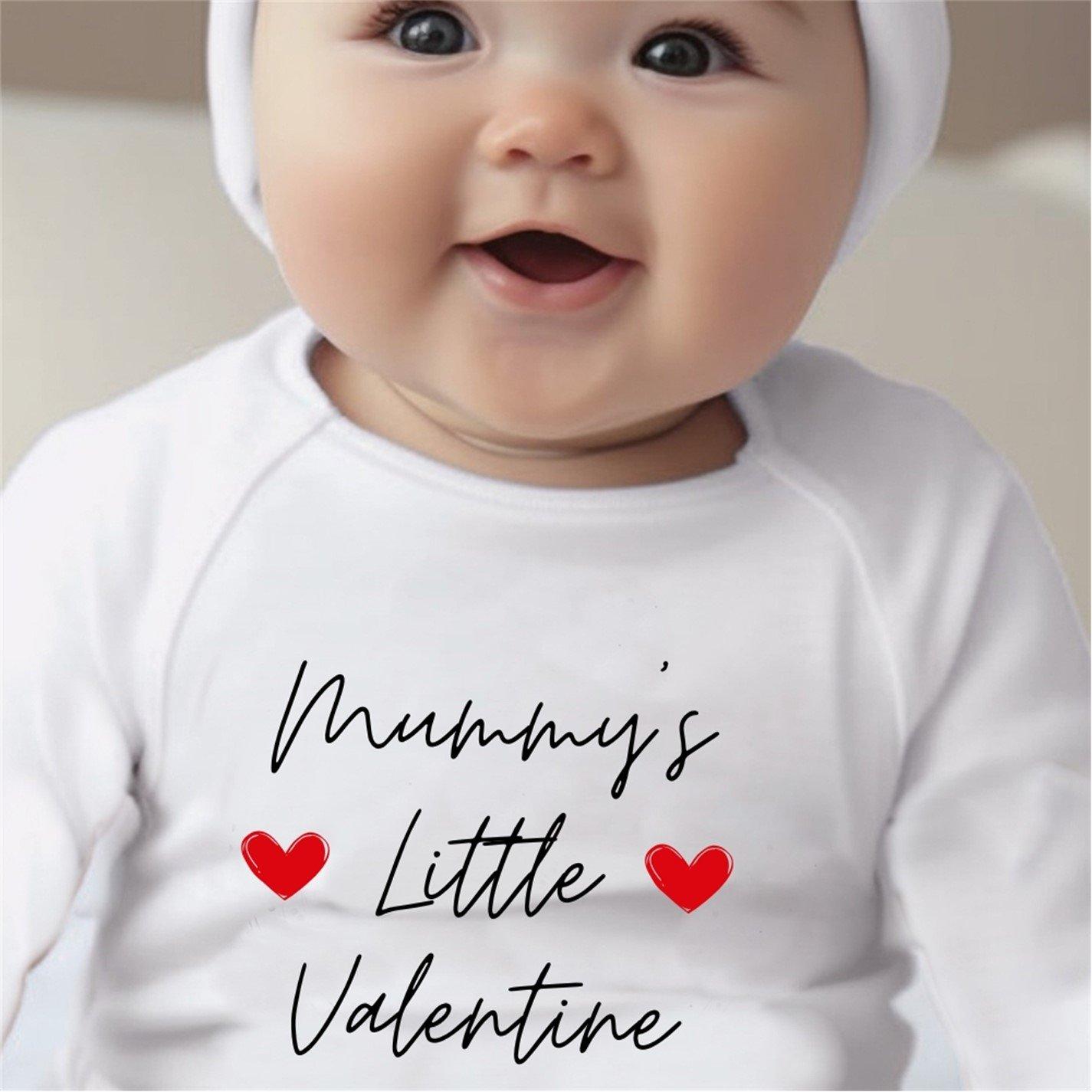 White - Aye Do Gifts - Mummys Little Valentine Baby Grow-Sleepsuit-9202 - 1