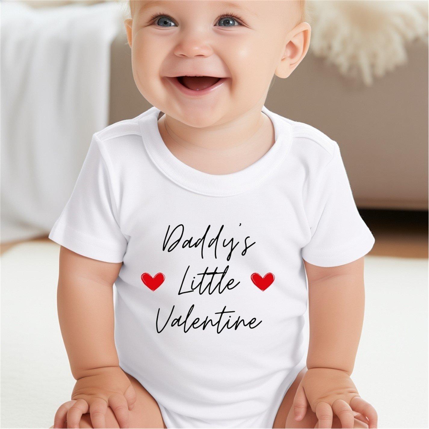 White - Aye Do Gifts - Daddys Little Valentine Baby Vest 9201-BBYvest - 1