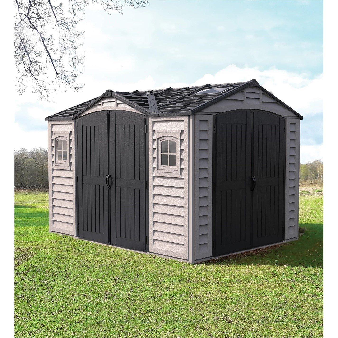 Store More  Saffron Apex Plus Vinyl Shed - Light Grey - 10.5x8ft