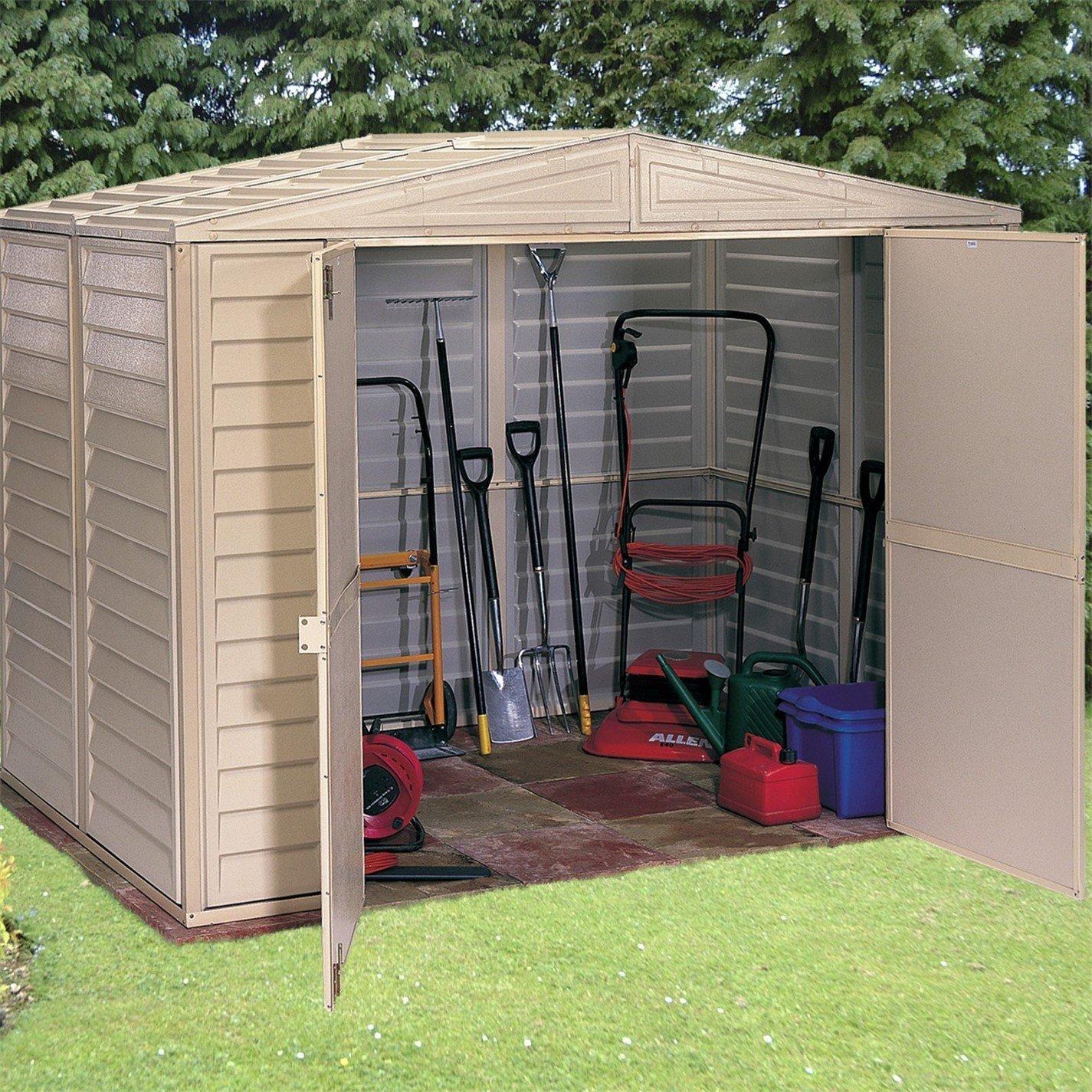 Store More  Saffron Vinyl Garden Shed With Foundation Kit - Cream - 8x5ft