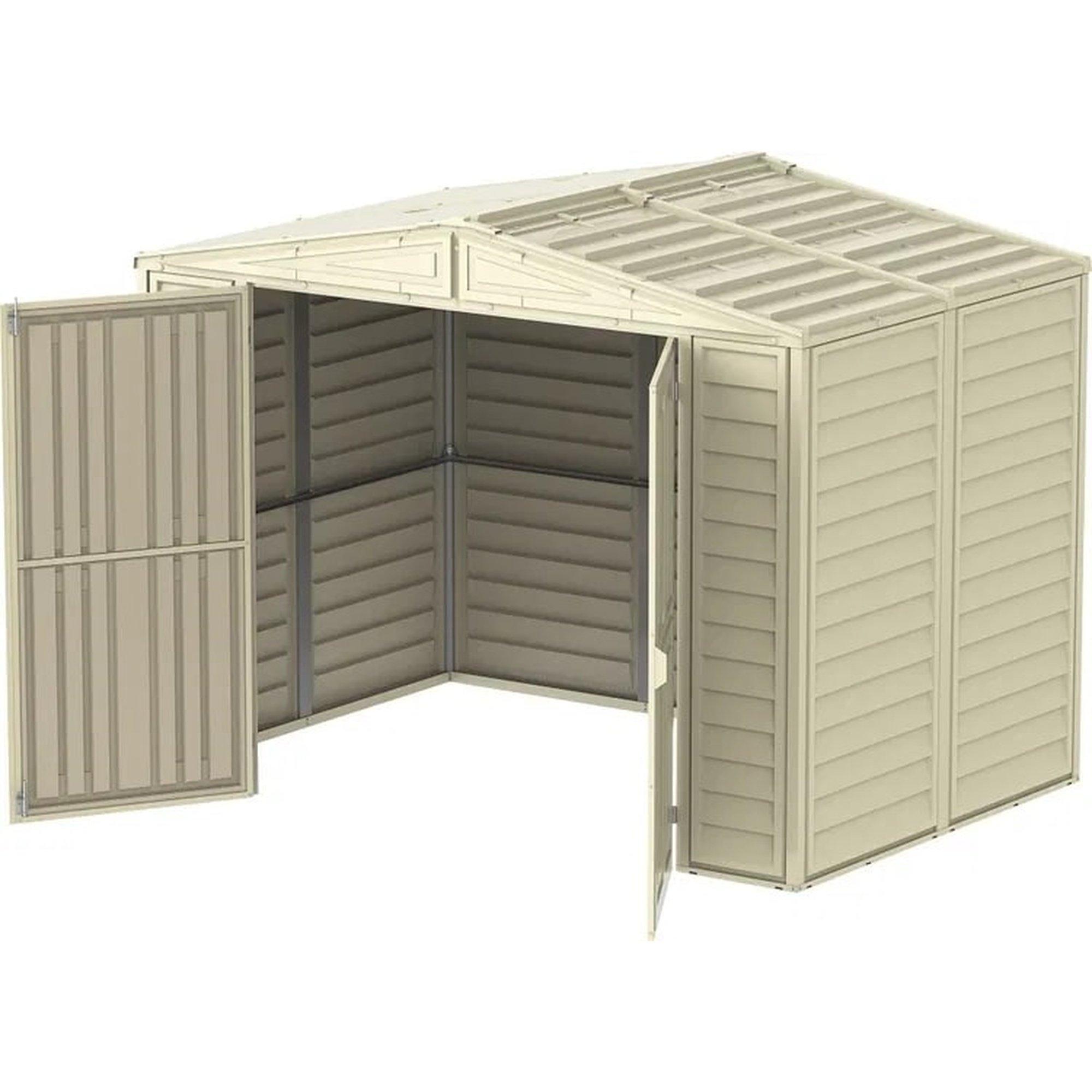 Cream - Store More - Saffron Vinyl Garden Shed with Foundation Kit - 4