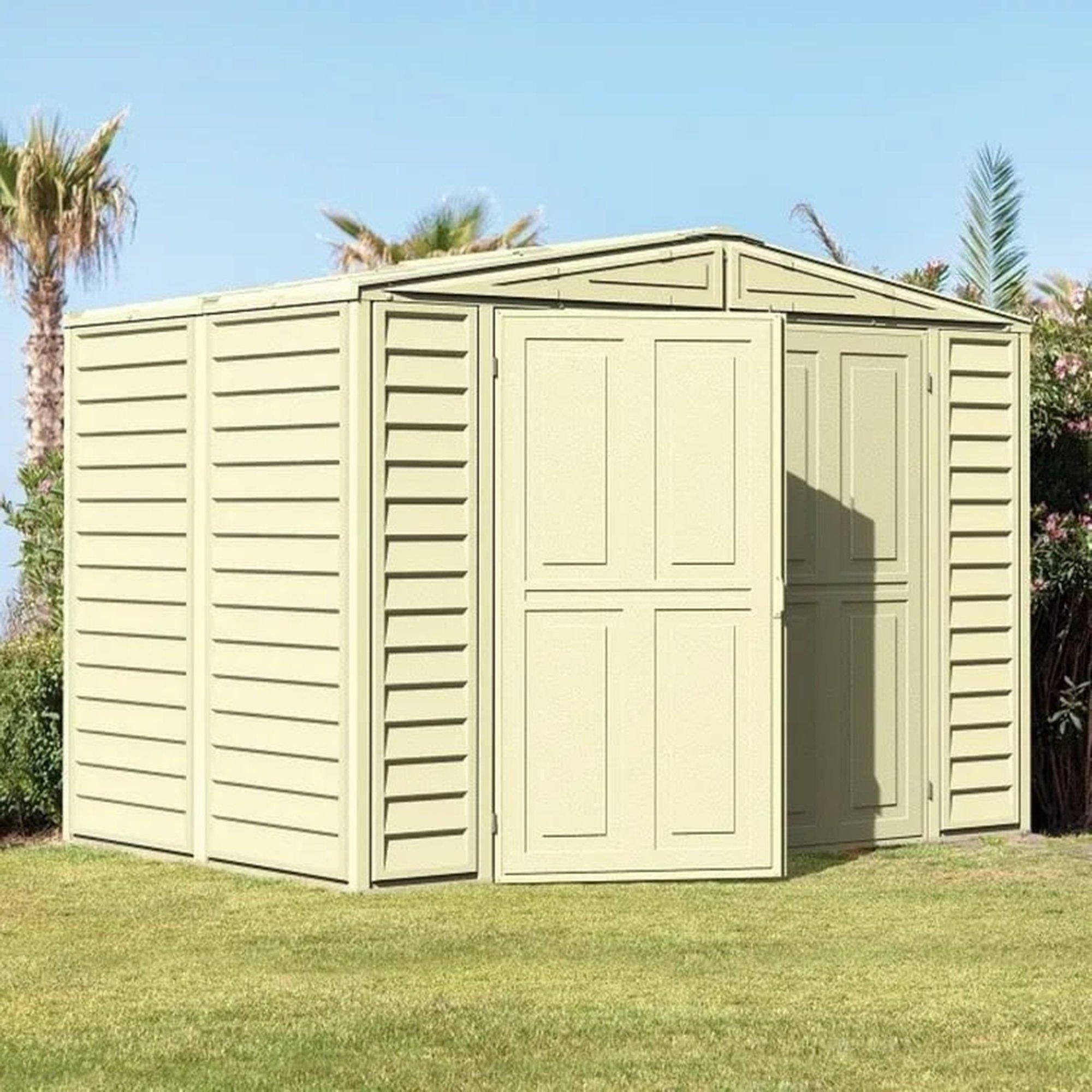 Store More Saffron Vinyl Garden Shed with Foundation Kit | FRASERS