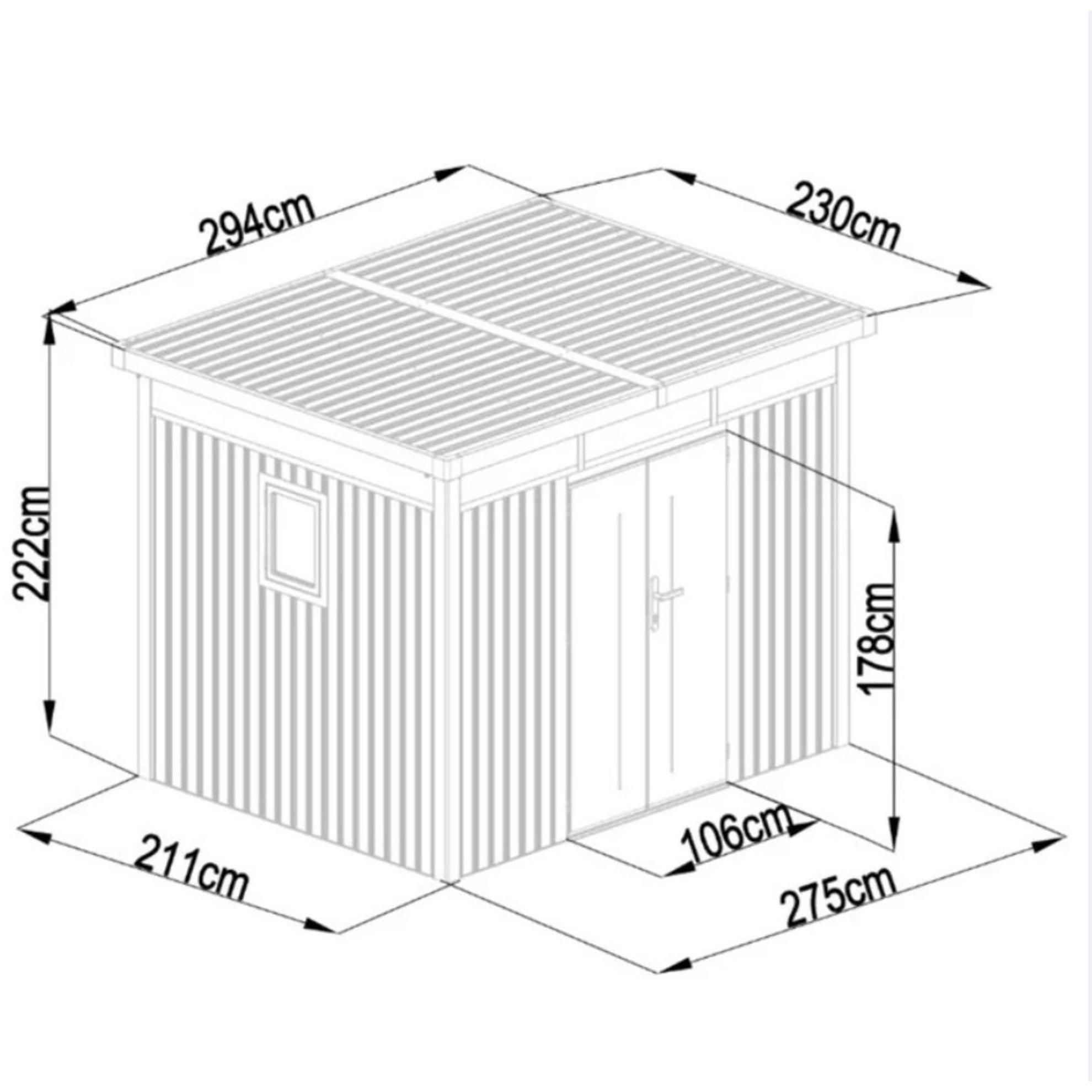 White - Store More - Lotus Titan Pent Metal Shed - 5