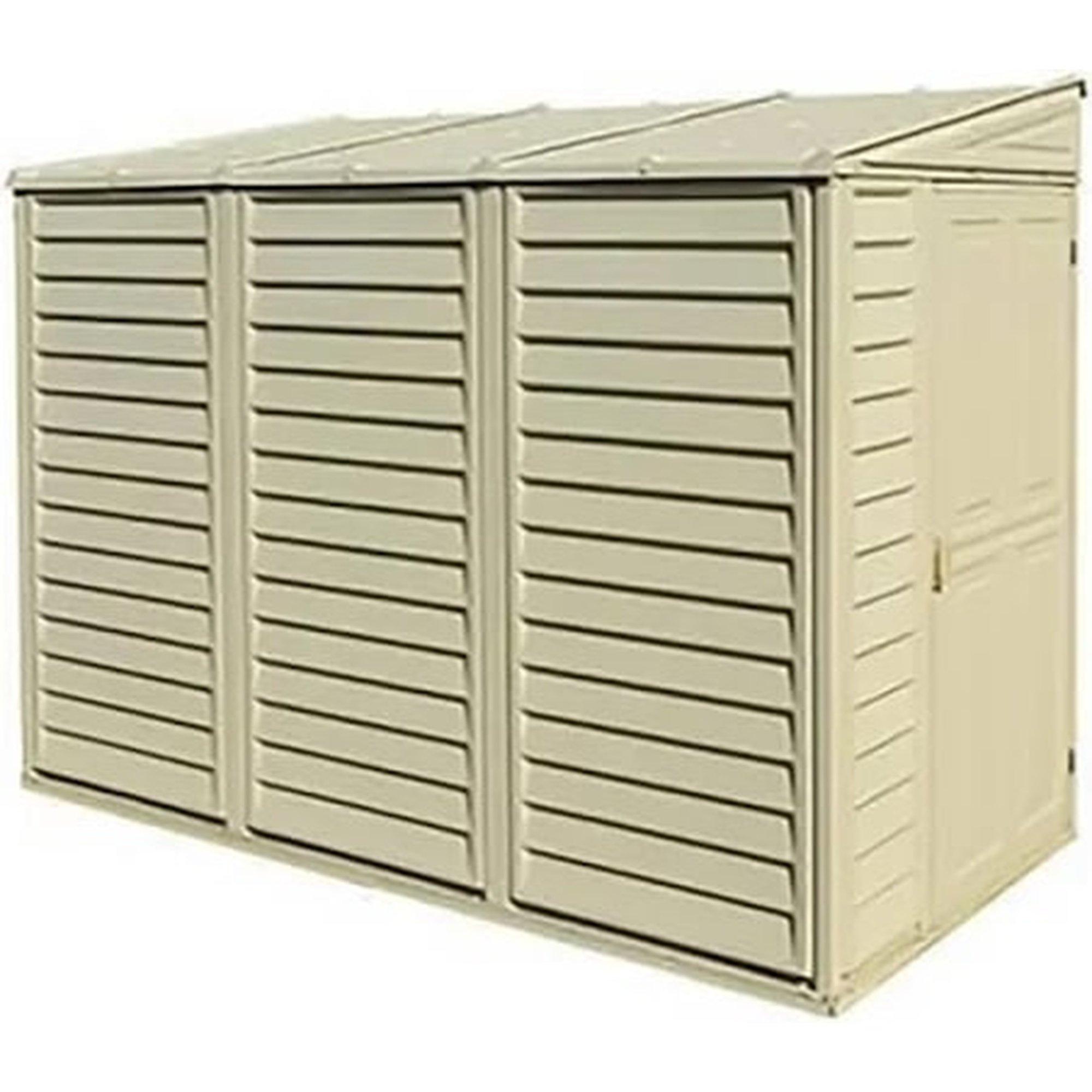 Cream - Store More - Saffron Lean-To Vinyl Garden Shed with Foundation - 2