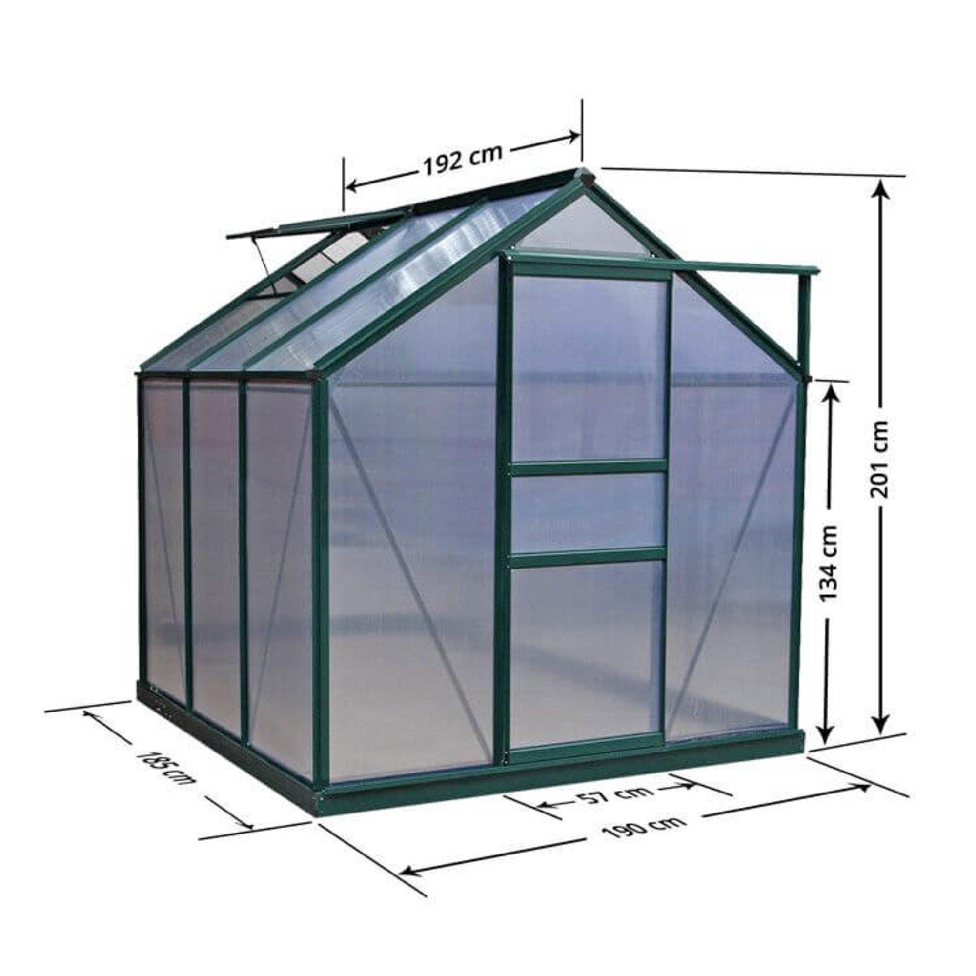Green - Store More - Rosette Hobby Aluminium Polycarbonate Greenhouse - 3