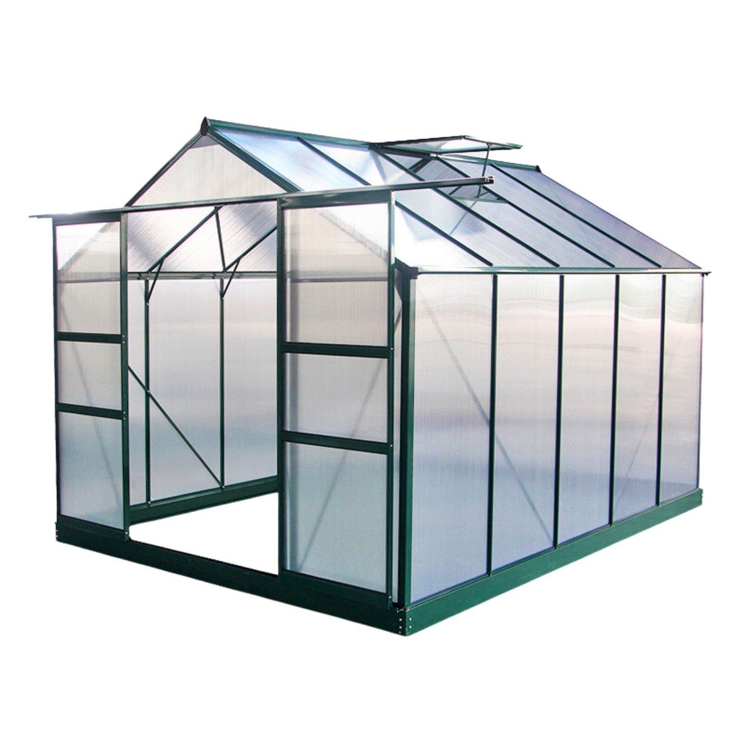 Store More  Harvester Walk-In Aluminium Polycarbonate Hou Green - 8x12ft