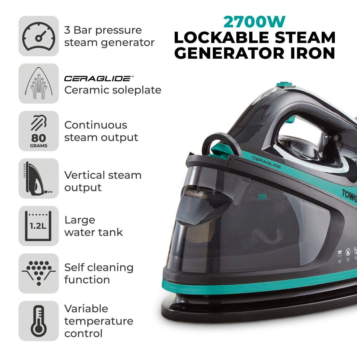 Teal - Tower - Tower  Ceraglide Steam Generator 2700W 1.2L - 2