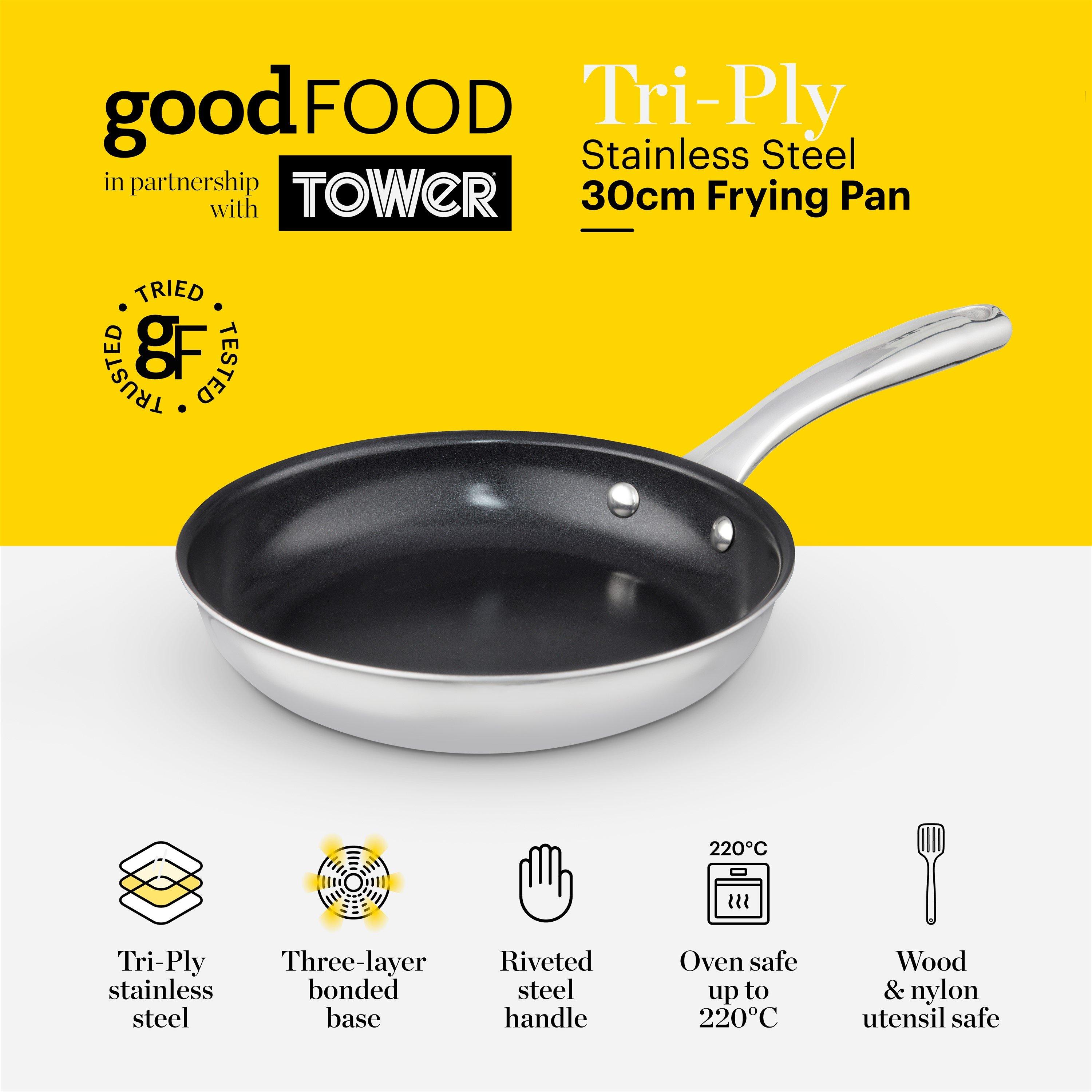 Stainless Steel - Good Food - Tri-Ply 30cm Frying Pan - 2