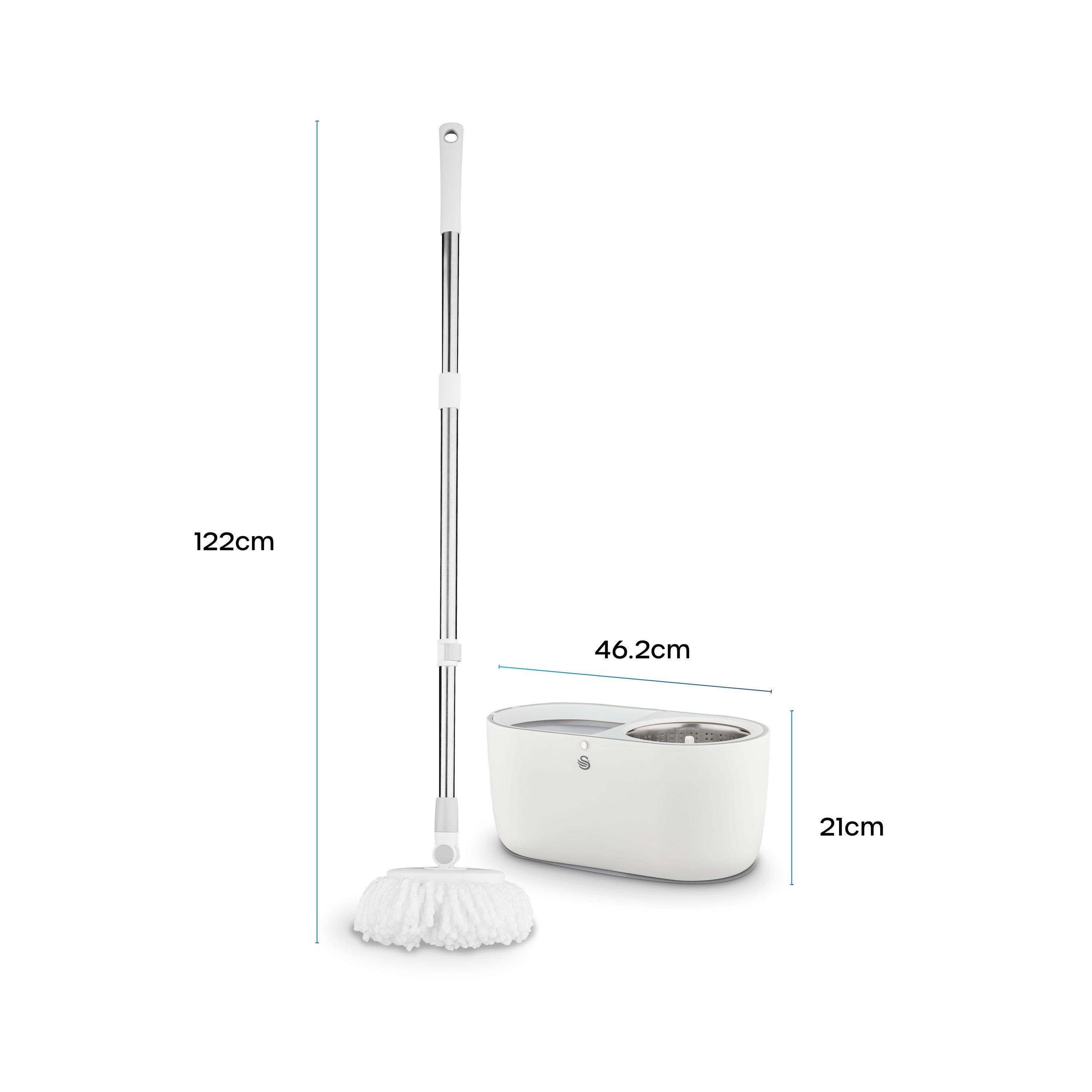 White - Swan - Spin Mop and Bucket Set with Stainless Steel Wring - 6