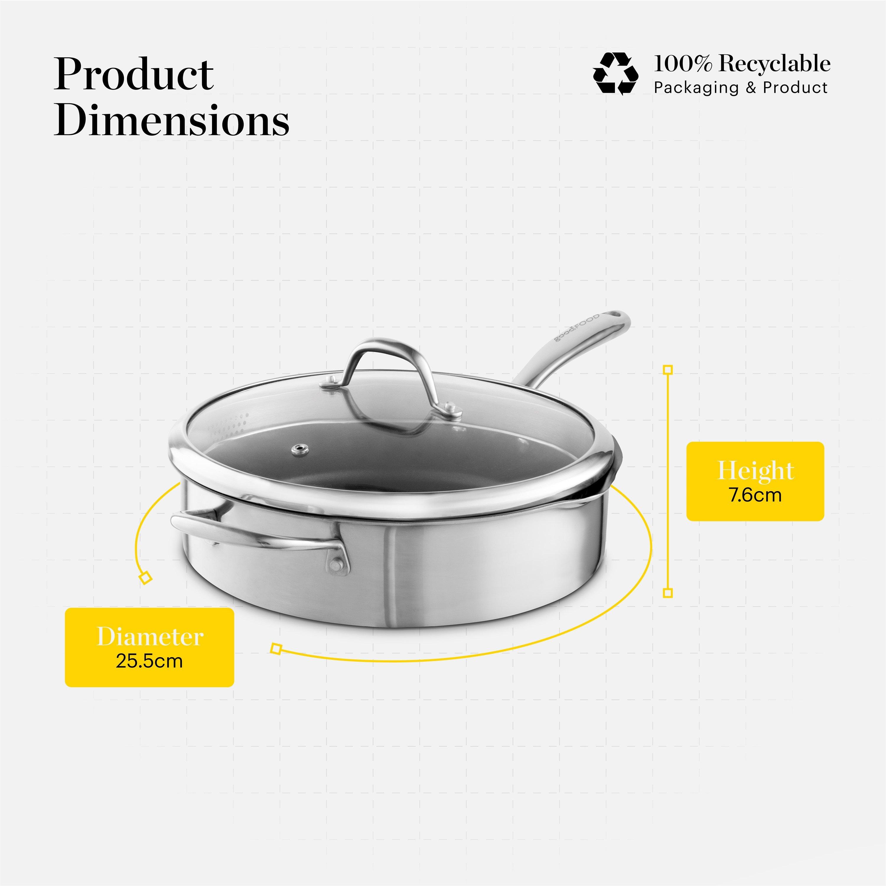 Stainless Steel - Good Food - Tri-Ply 28cm Multi-Pan with Lid - 6