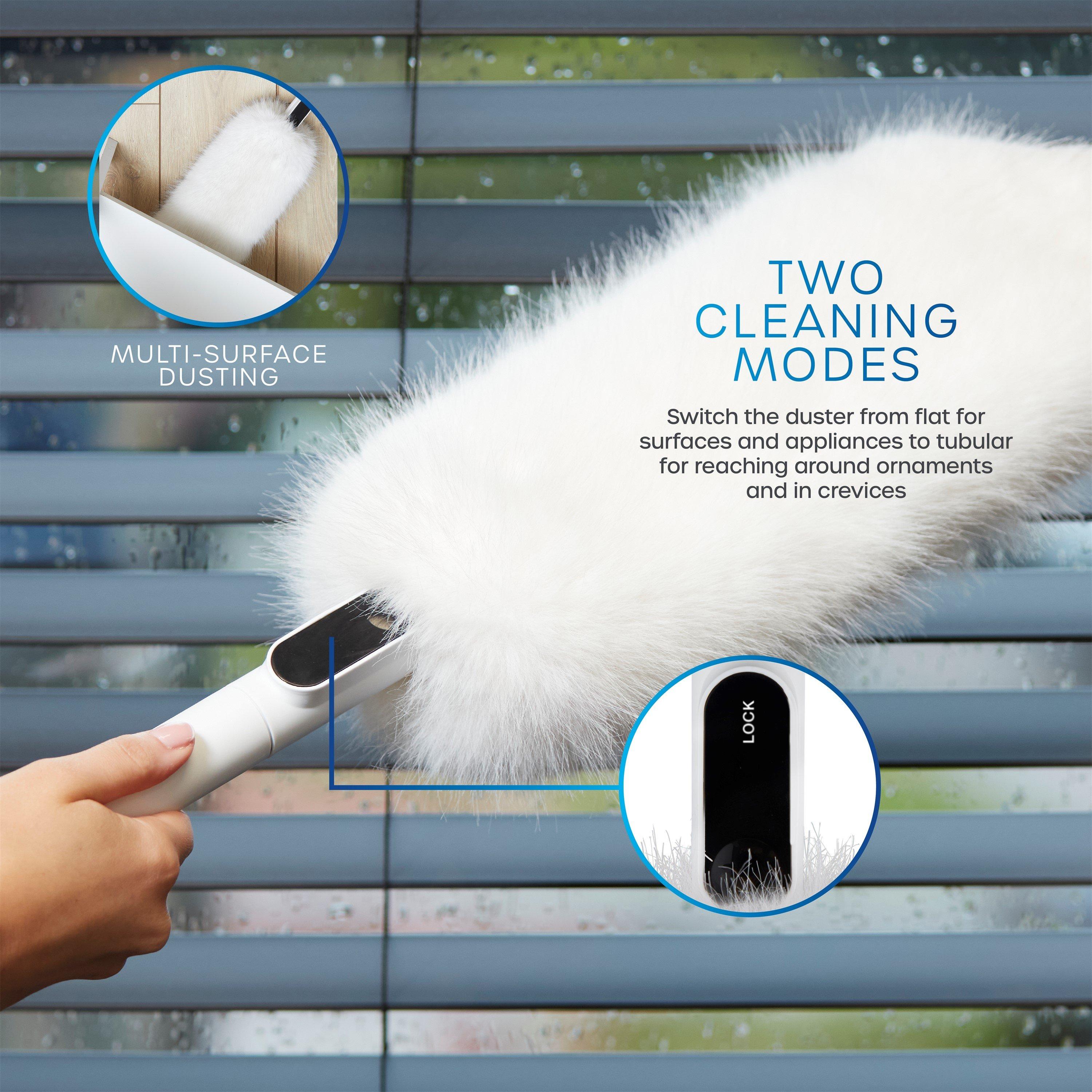 White - Swan - 2-in-1 Microfibre Duster - 4