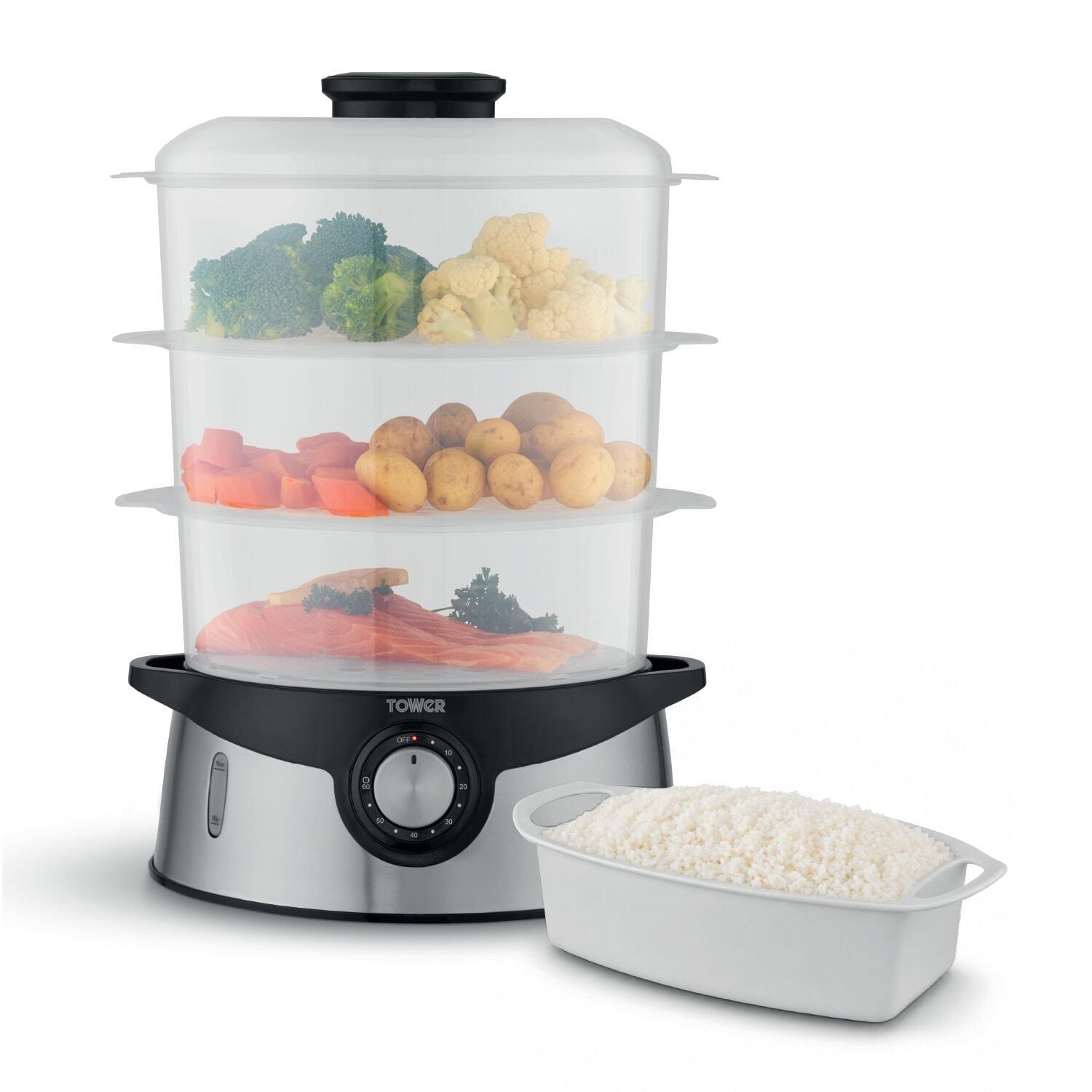 Tower Tower 9L Three-Tier Food Steamer with BPA-Free