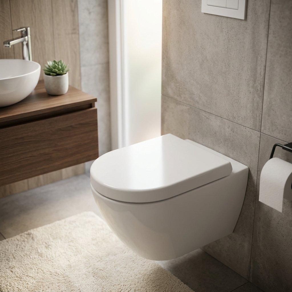 White - Croydex - Ascona D-Shape Soft Close Toilet Seat - 1
