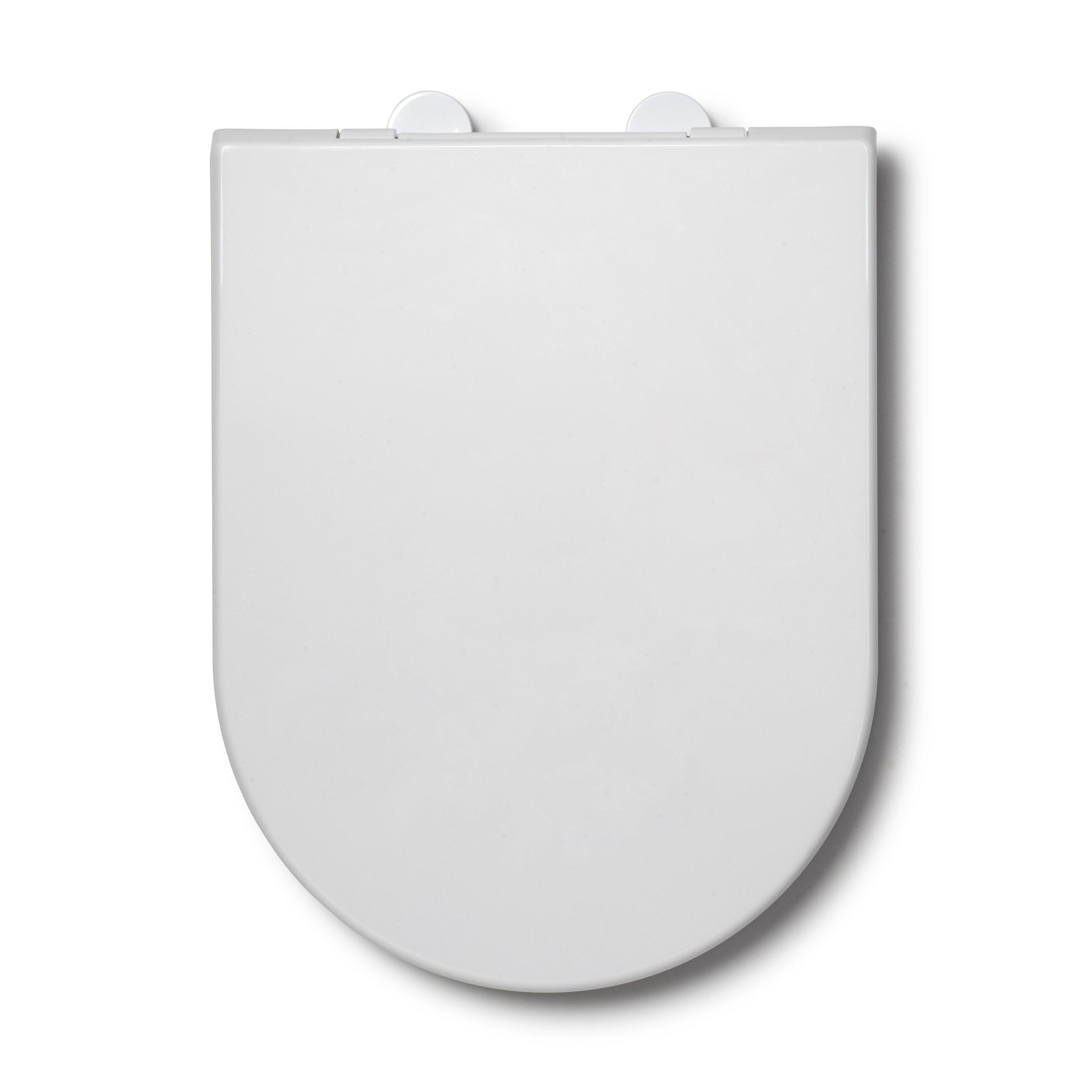 White - Croydex - Ascona D-Shape Soft Close Toilet Seat - 2